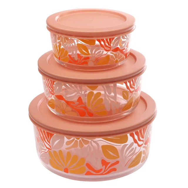 Stokomani Maison lot 3 boîtes conservation verre rouge 475/950/1600ml