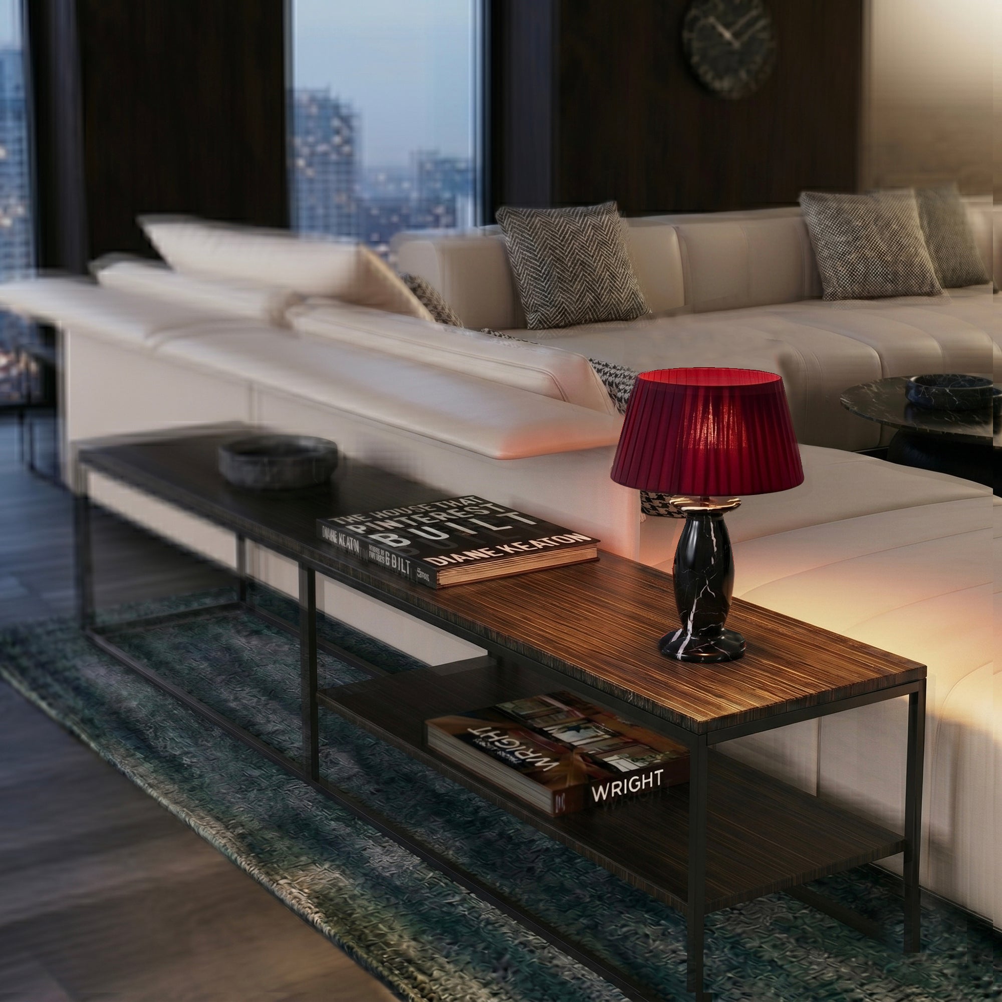Red Deco Ping Black Marble Lampe Marbre Noir H32,5 cm