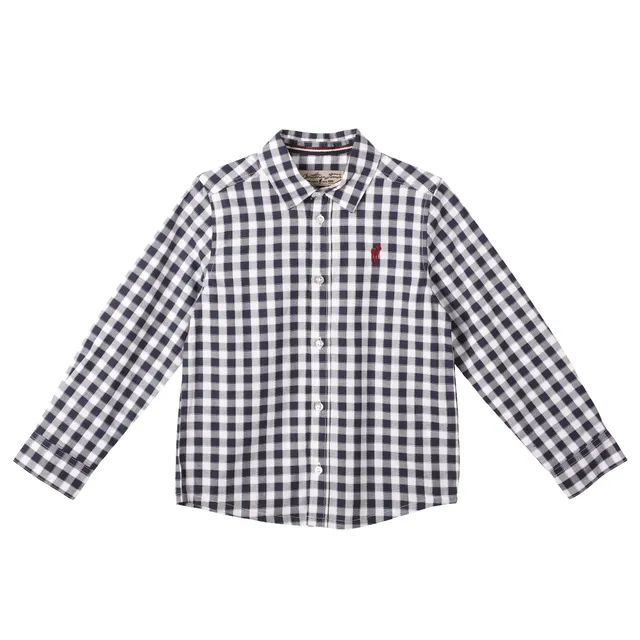 Stokomani Mode Chemise broderie bleue enfant 04A coton