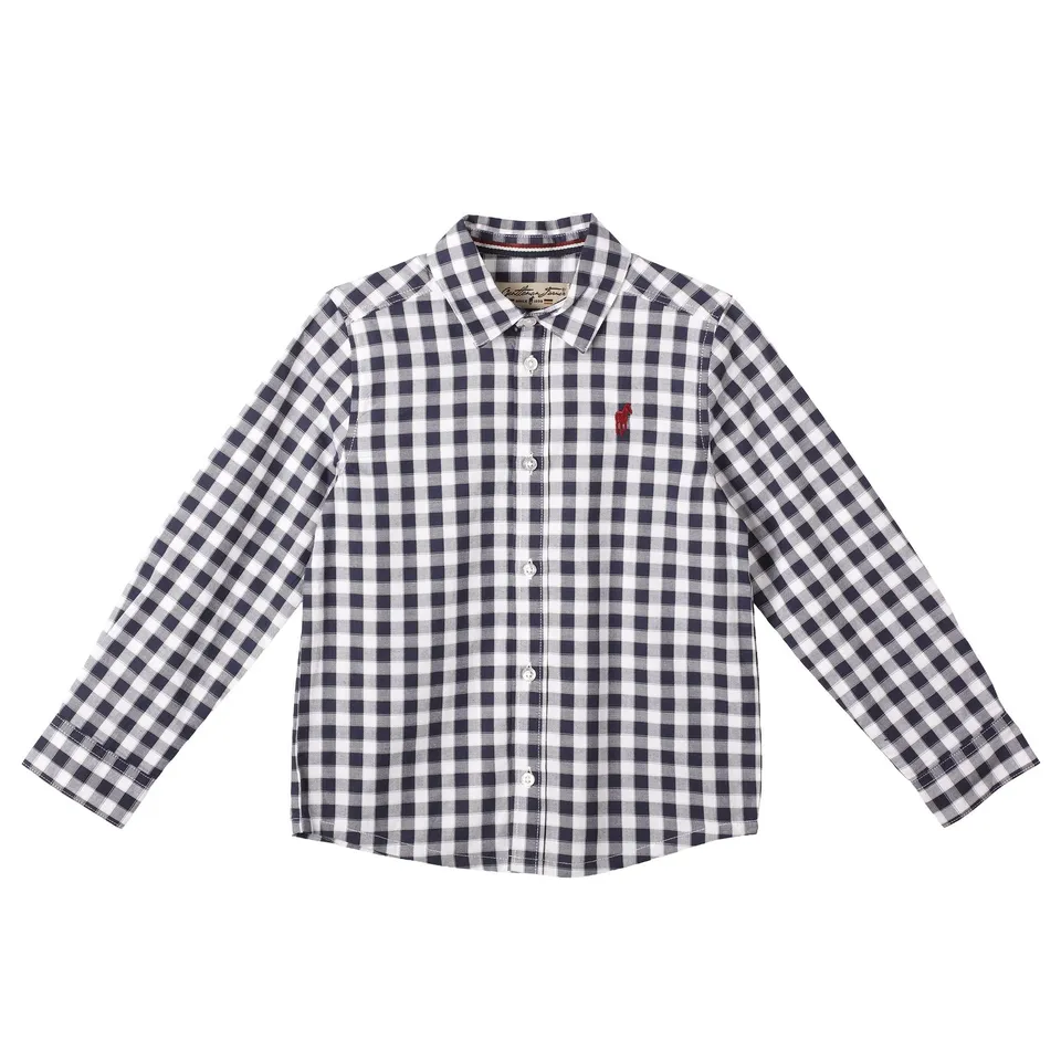 Stokomani Mode Chemise broderie bleue enfant 04A coton