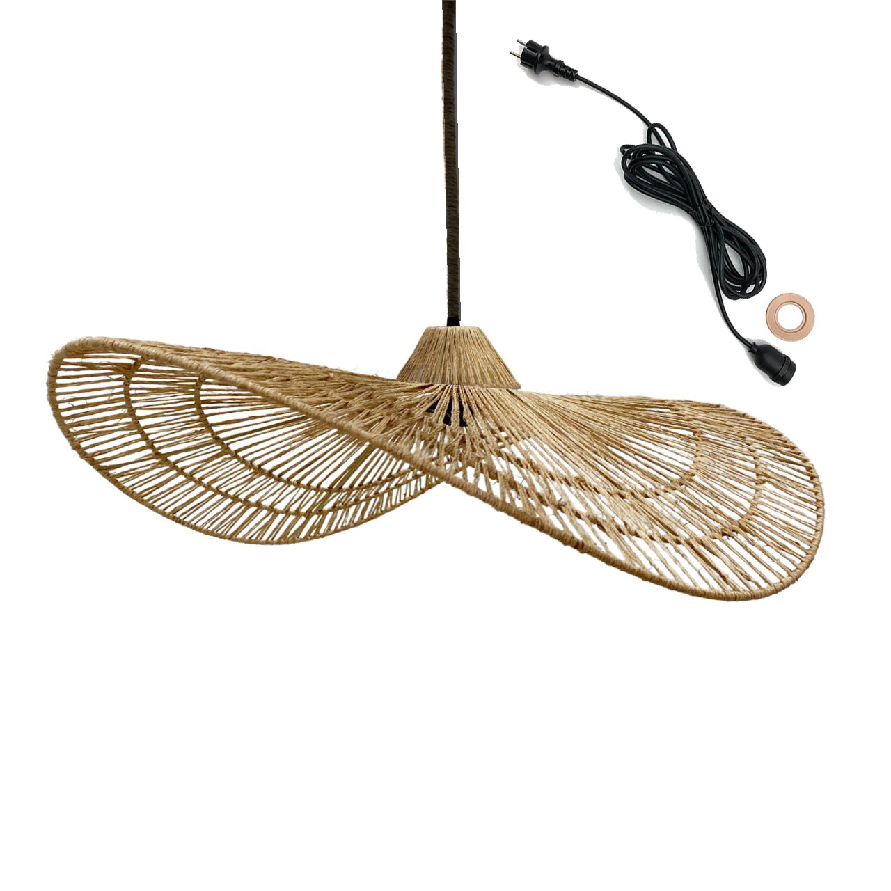 Red Deco Marbella Outdoor suspension jute E27 câble 5 m