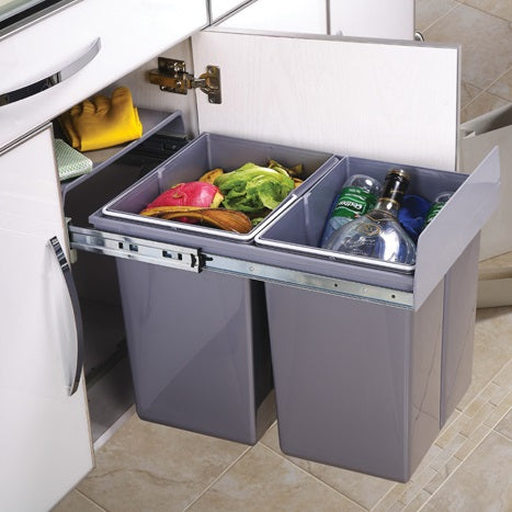 Red Deco Hype poubelle encastrée 36L 2x18L coulissante inox