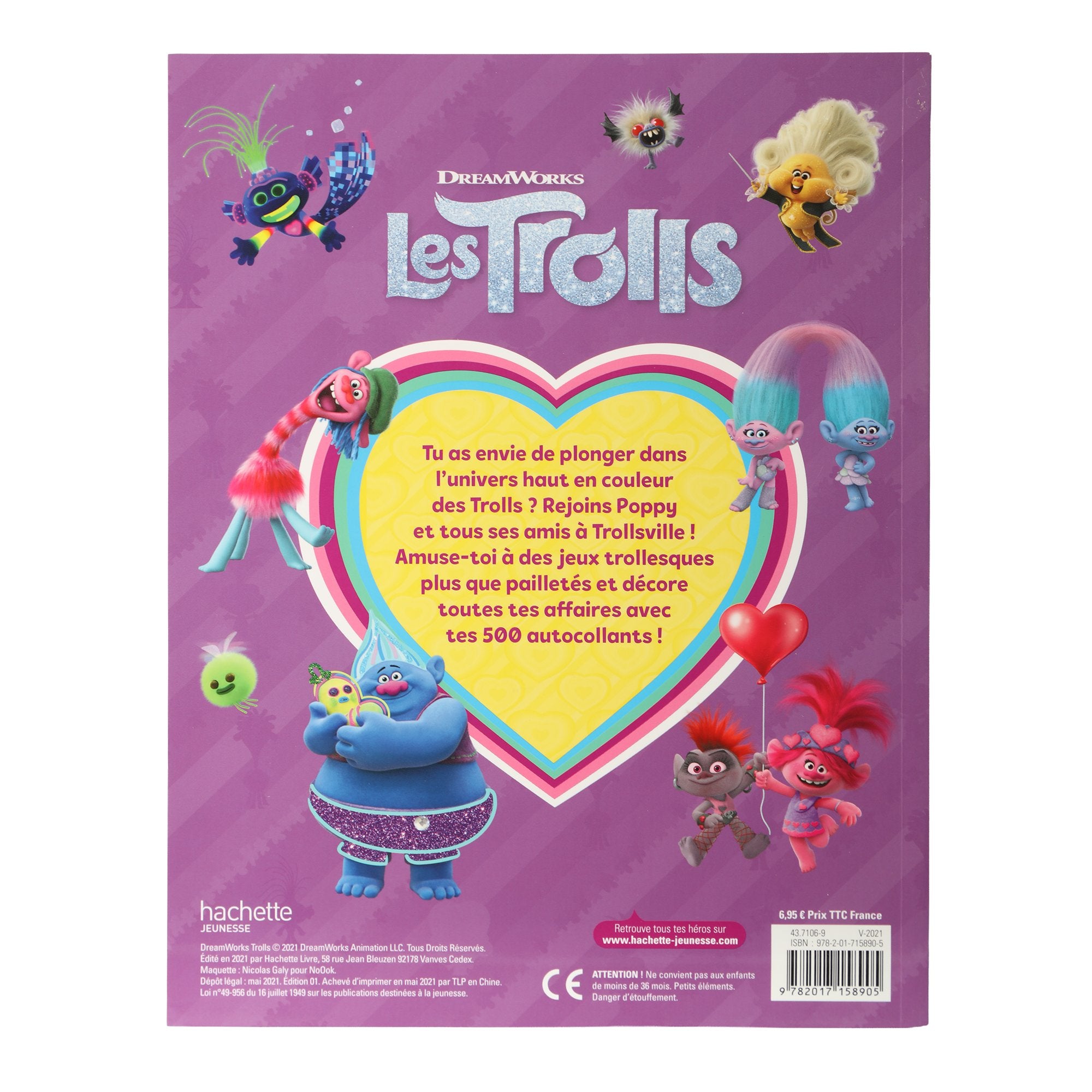 Trolls 500 Cahier Stickers Autocollants Poppy