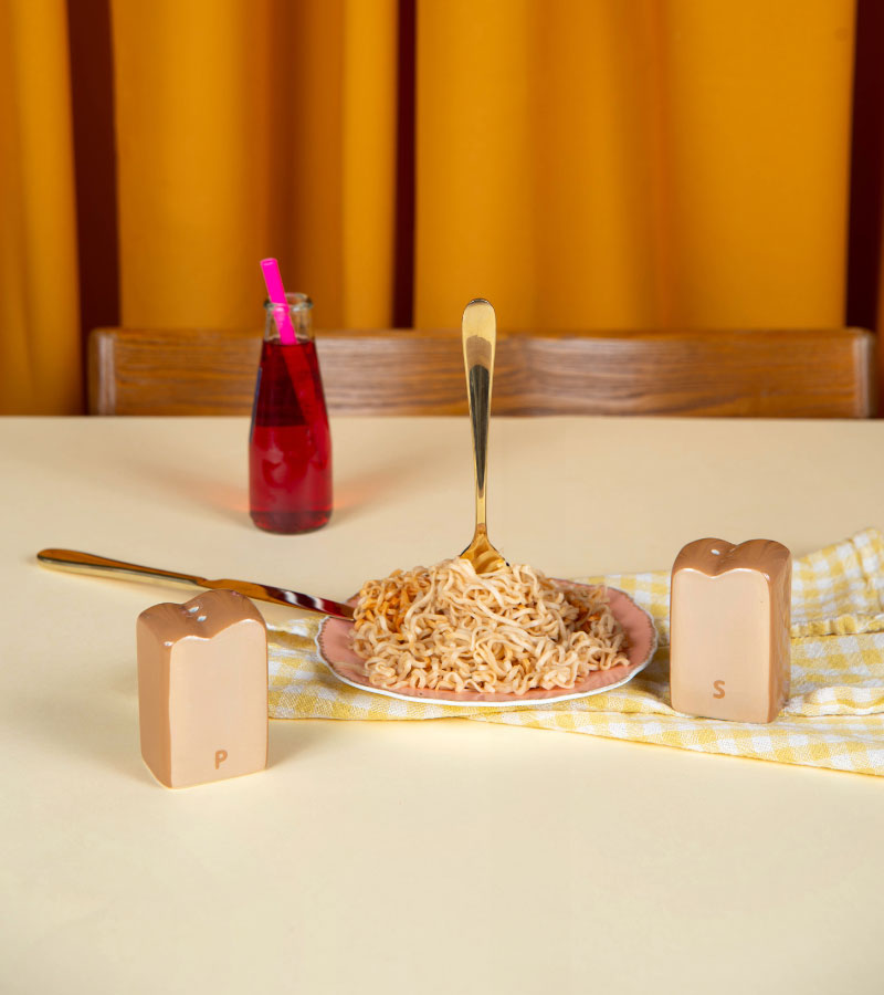 L'avant gardiste Brioche set salière poivrière céramique
