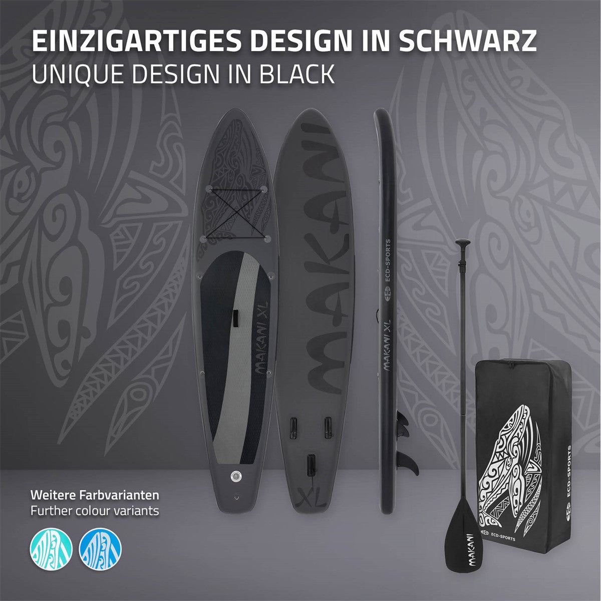ECD Germany Makani Paddle gonflable noir 380 cm XL