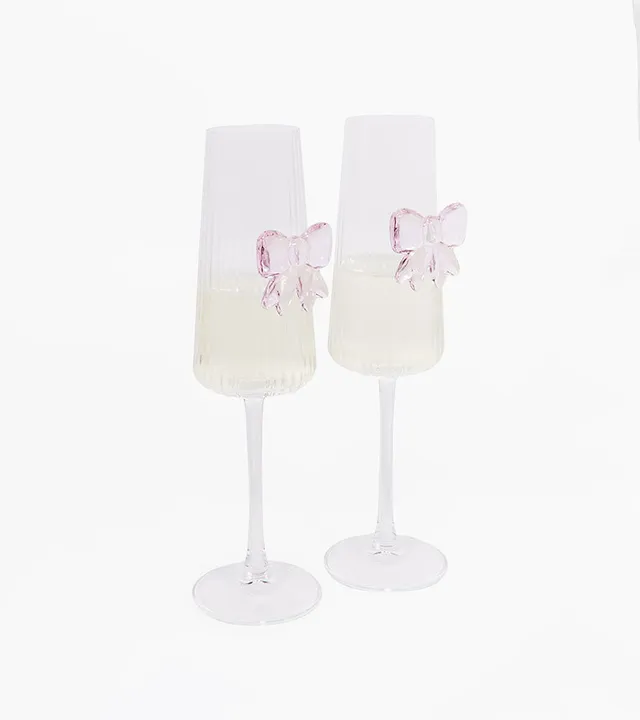 L'avant gardiste Coffret 2 flûtes à pétillant nœud verre