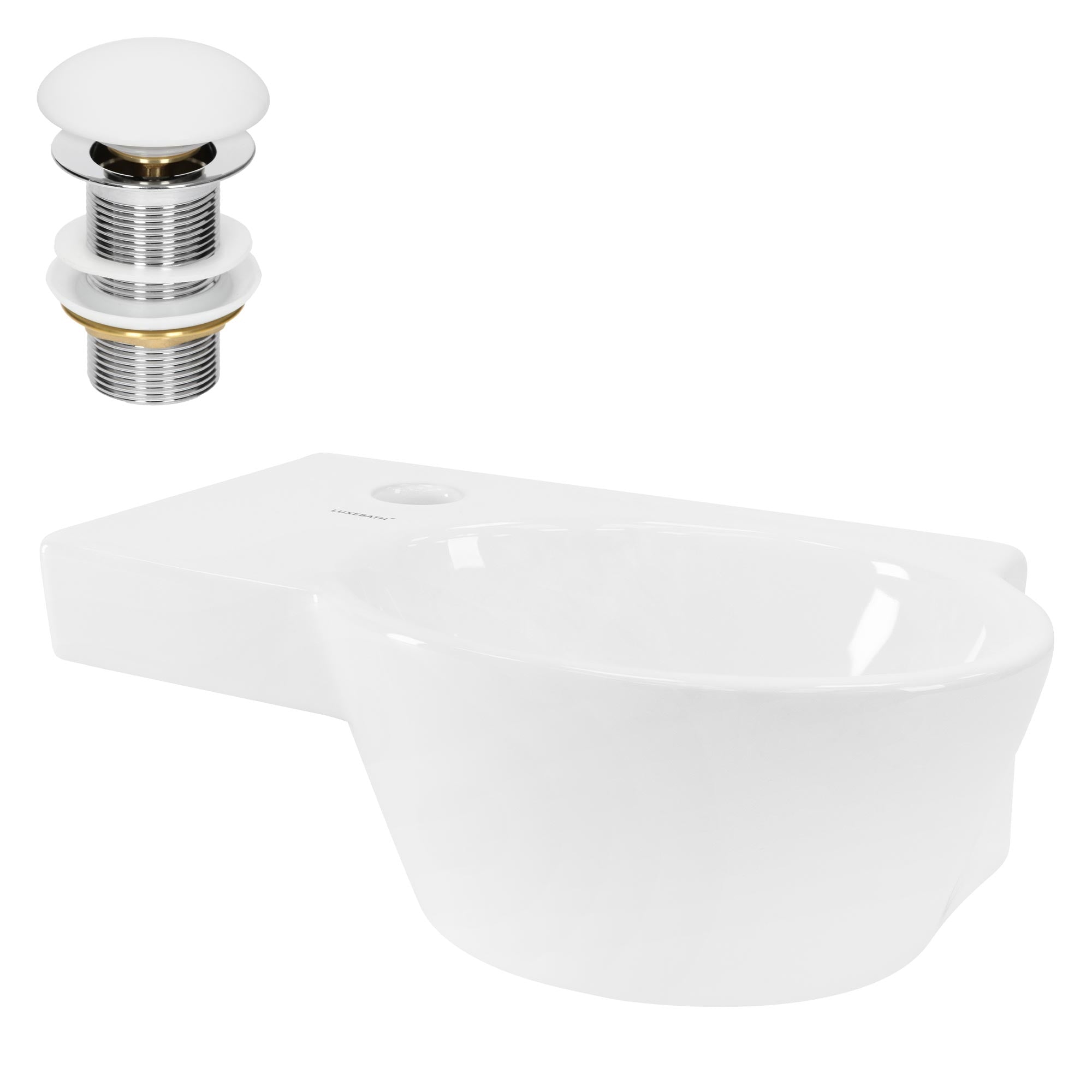 ECD Germany Sanitär lave-mains 37,5x19x14 cm céramique blanc