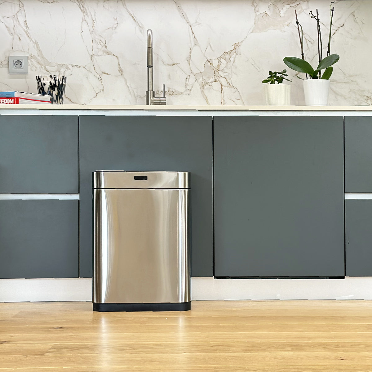 Red Deco Upper poubelle cuisine automatique 60L inox