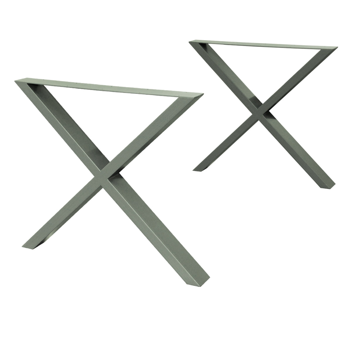 ECD Germany Möbel pieds de table X 60x72 cm gris pierre acier lot 2