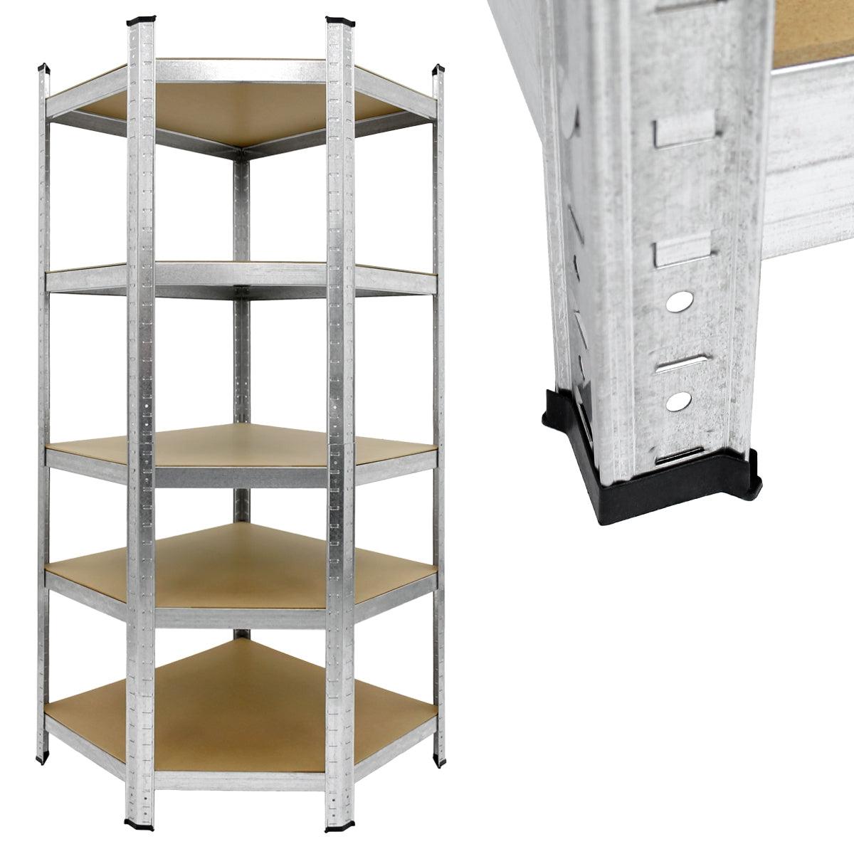 ECD Germany lot 3 étagères charge lourde argent 180x90x40 cm 750kg
