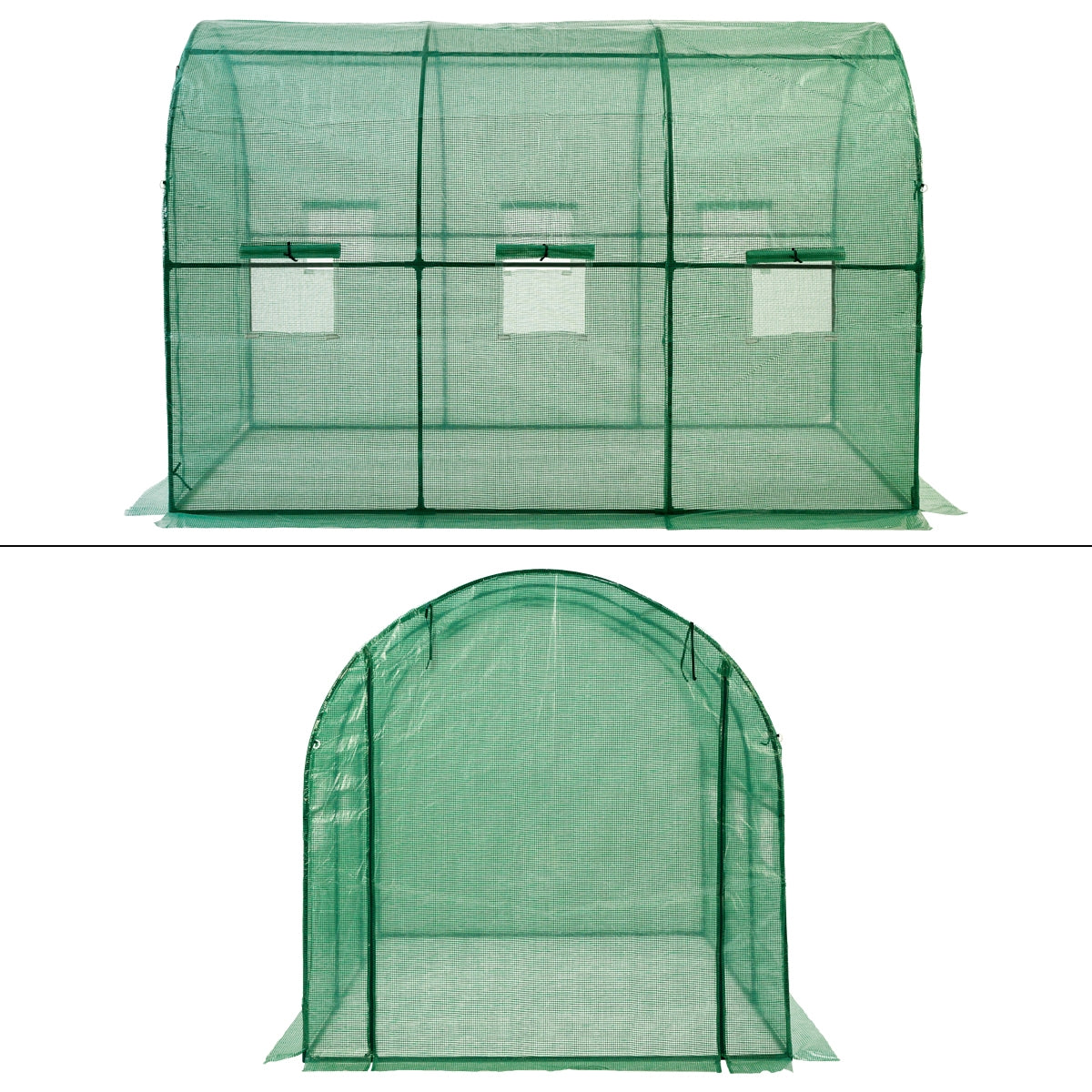 ECD Germany Garten Serre de jardin verte 300x200x200 cm PE