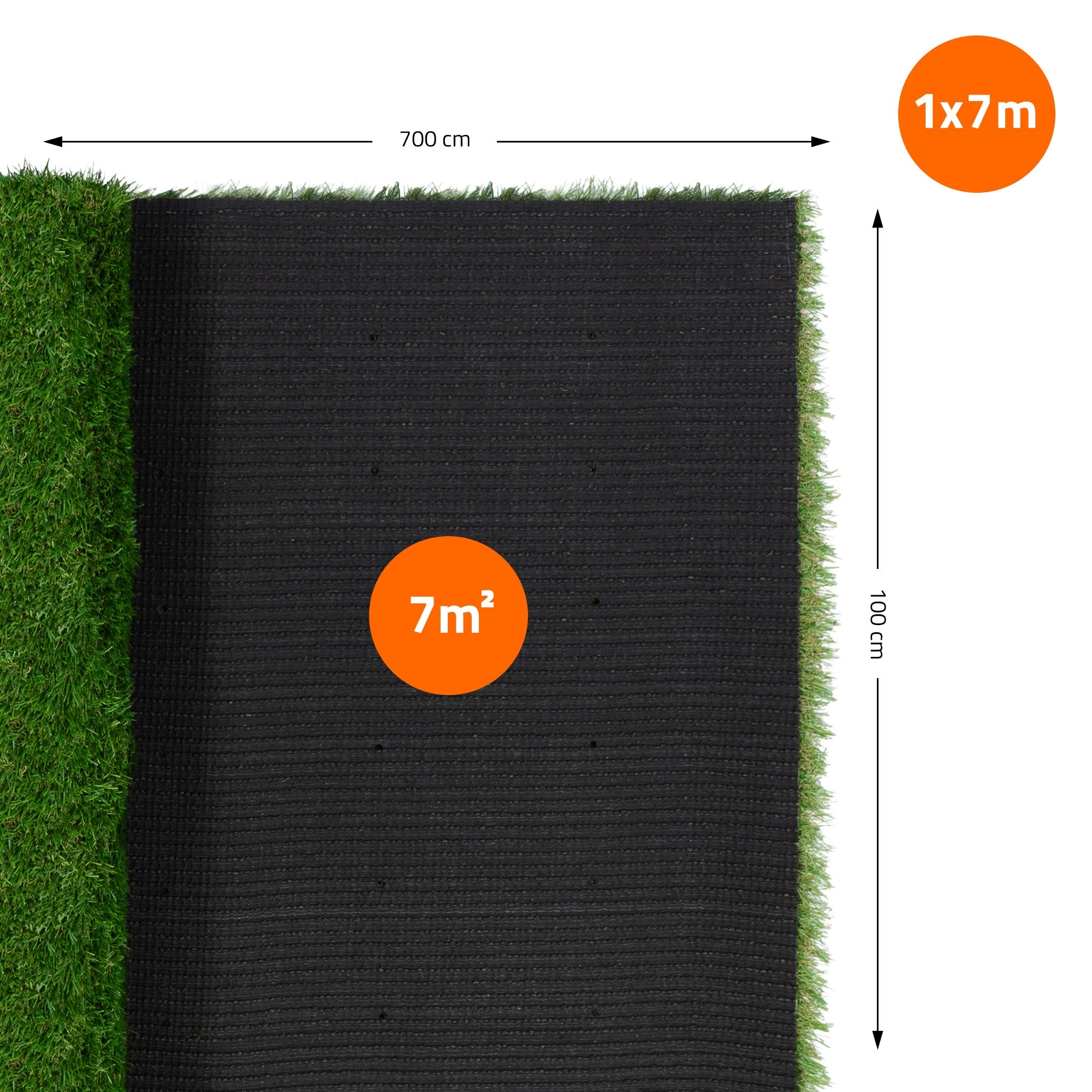 ECD Germany gazon synthétique rouleau 100x700 cm vert 18 mm