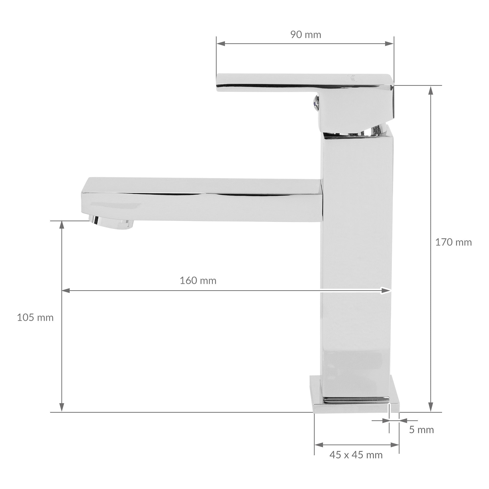 ECD Germany LuxeBath lavabo céramique 60,5x36,5 blanc robinet
