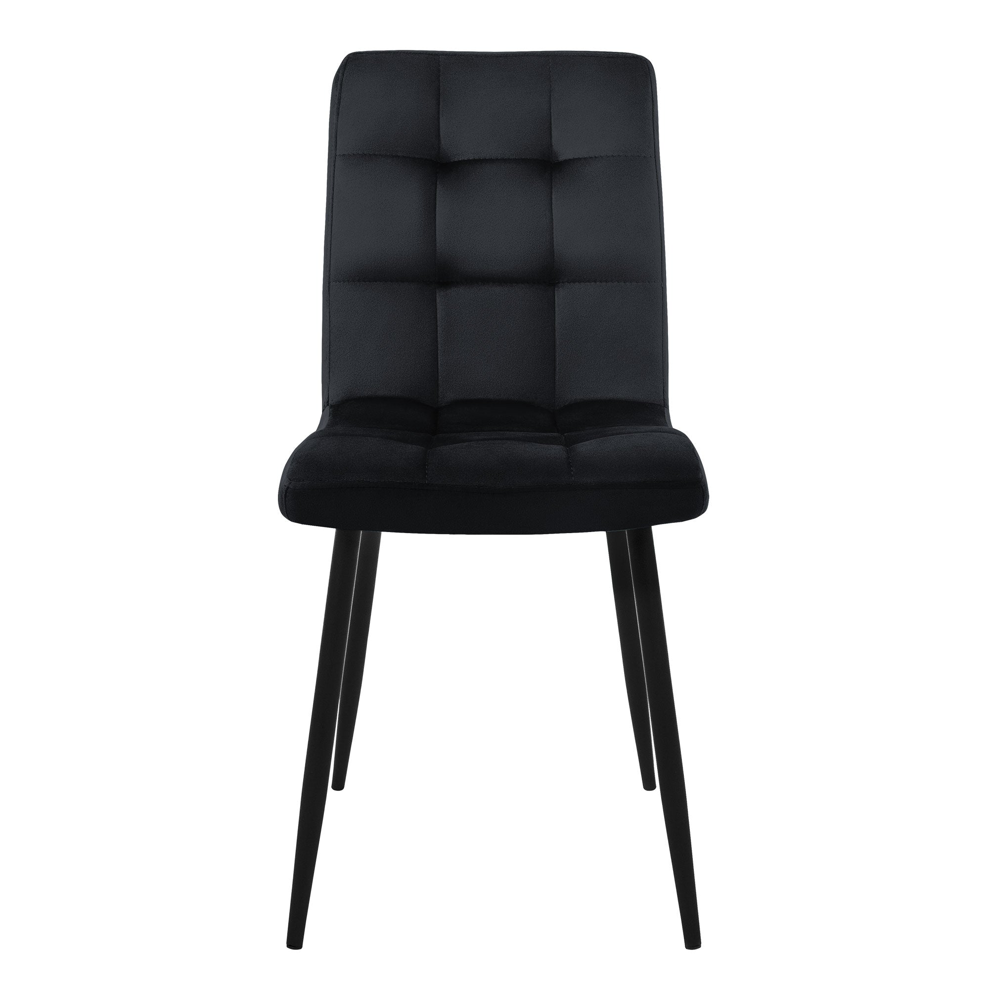 ECD Germany Möbel lot 4 chaises velours noir pieds métal