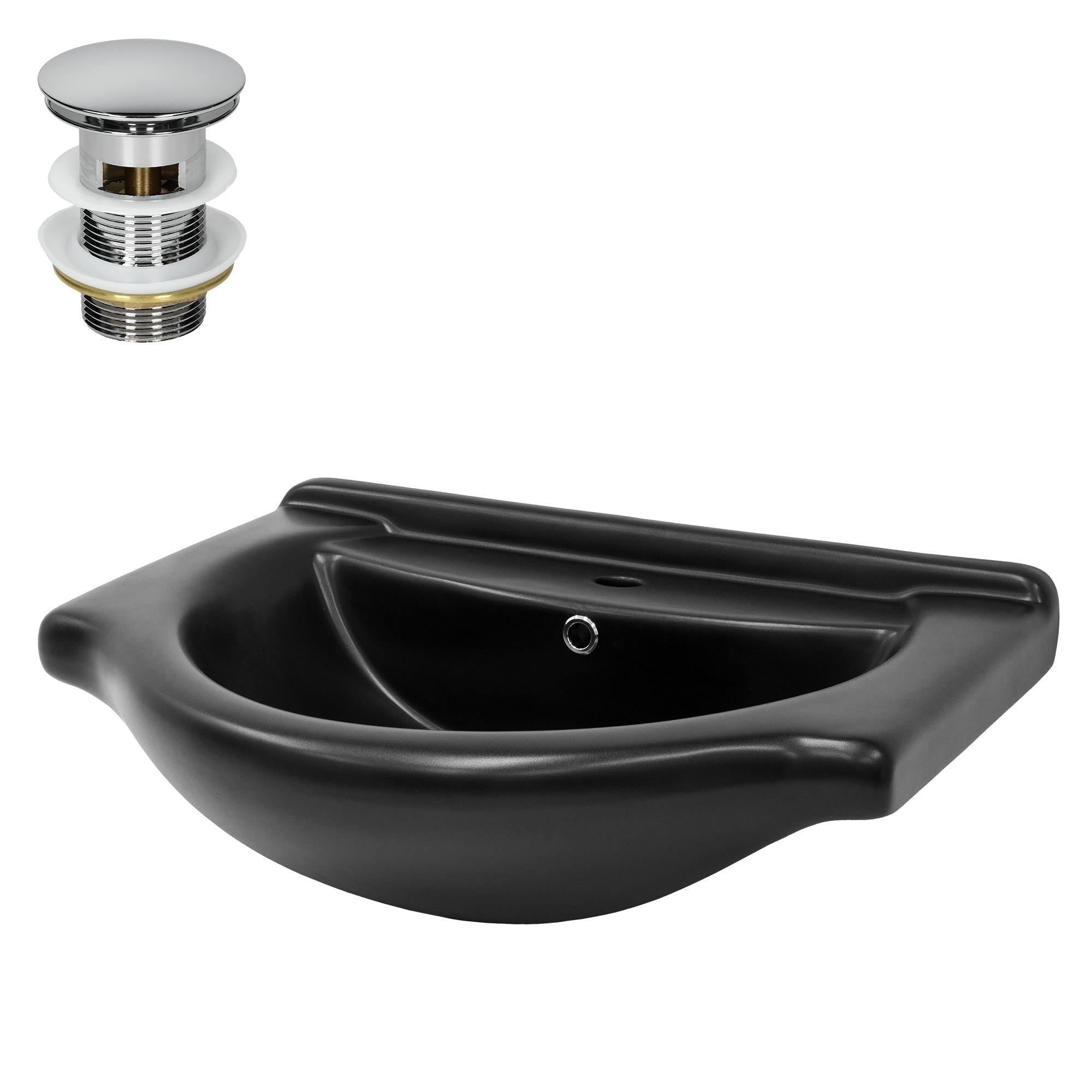 ECD Germany Sanitär lavabo noir 67,5x51,5 cm céramique