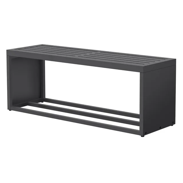 ECD Germany Garten Range-bûches banc acier anthracite 120 cm