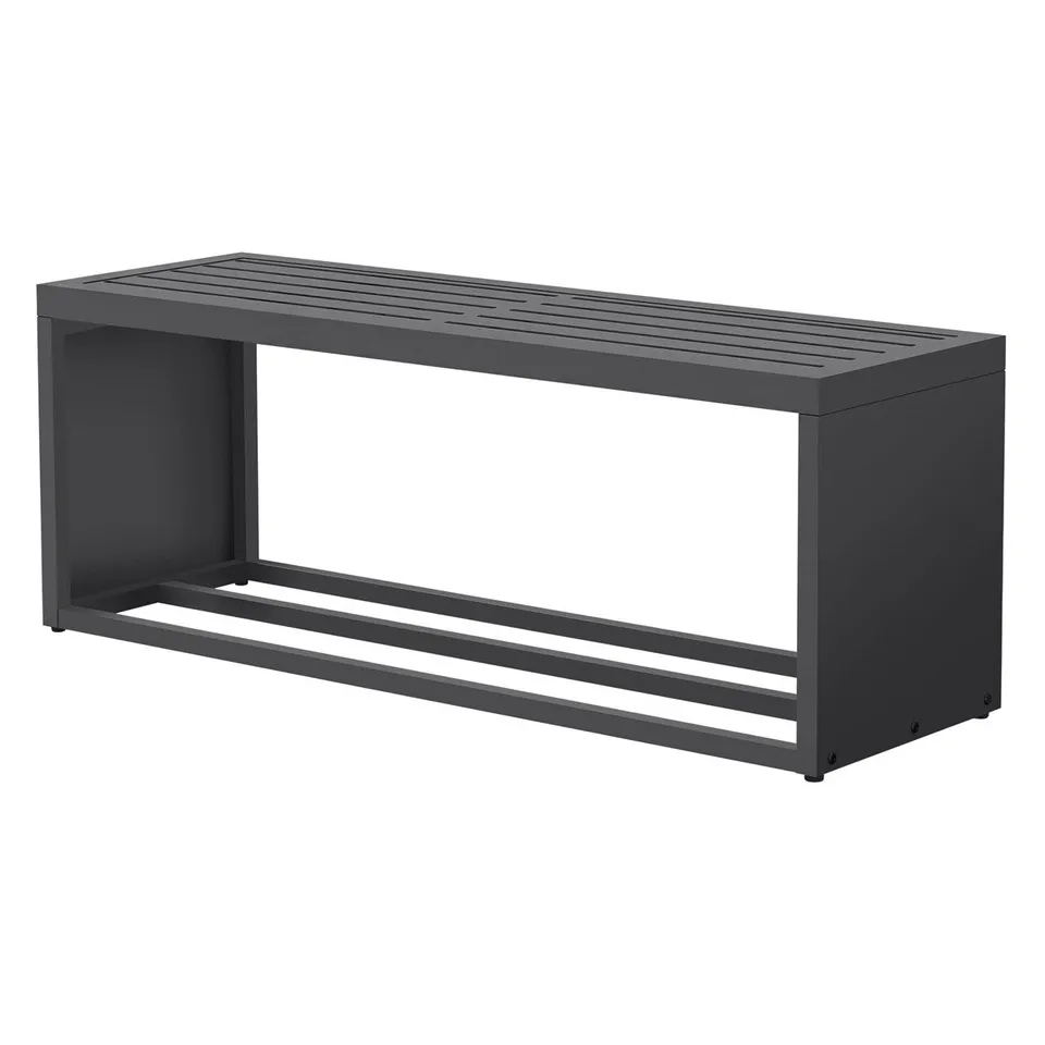 ECD Germany Garten Range-bûches banc acier anthracite 120 cm