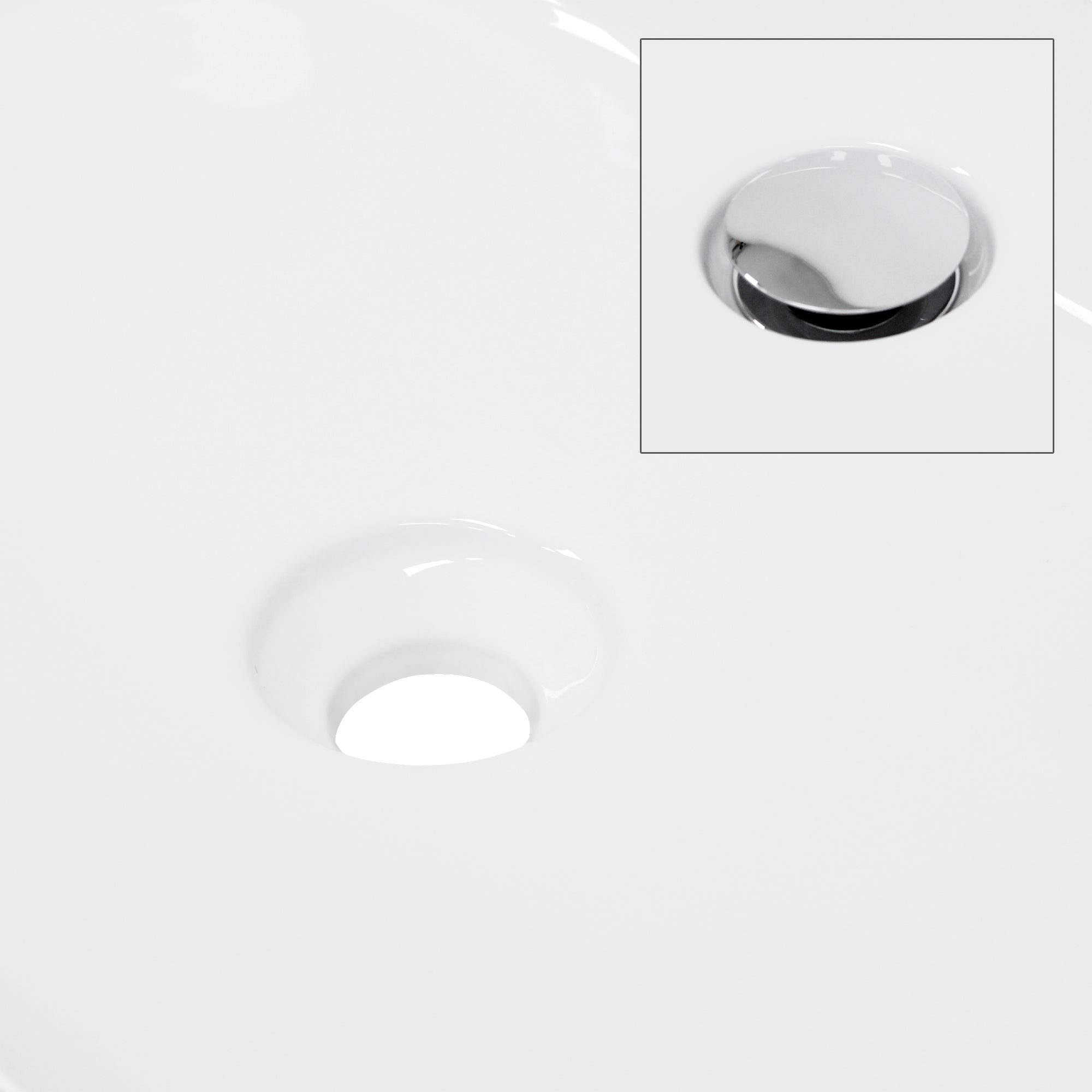 ECD Germany Sanitär vasque lavabo céramique blanc 60 cm + bonde