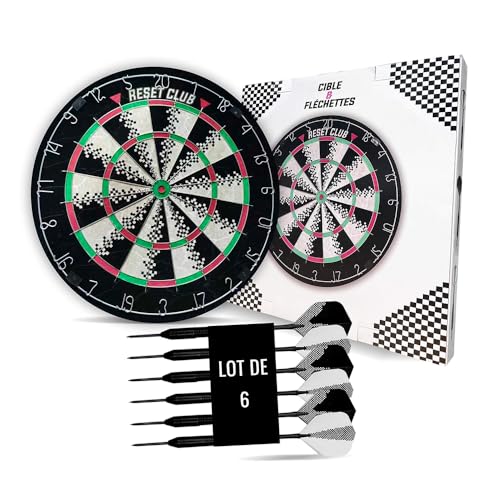 Reset Dartboard cible fléchettes sisal 45 cm + 6 fléchettes