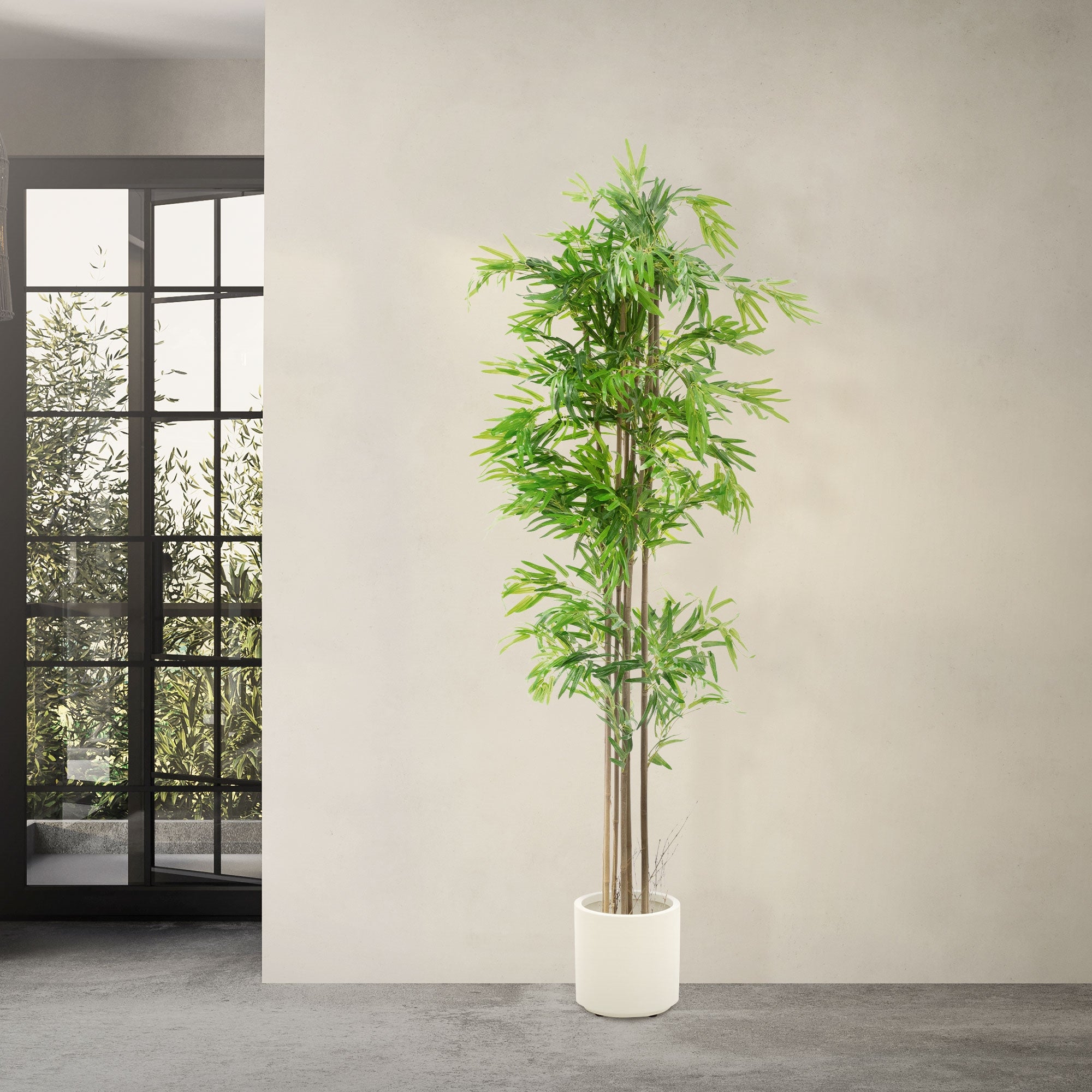 ECD Haus & Wohnen Faux Bambou 210 cm Plante Artificielle Tige Bois