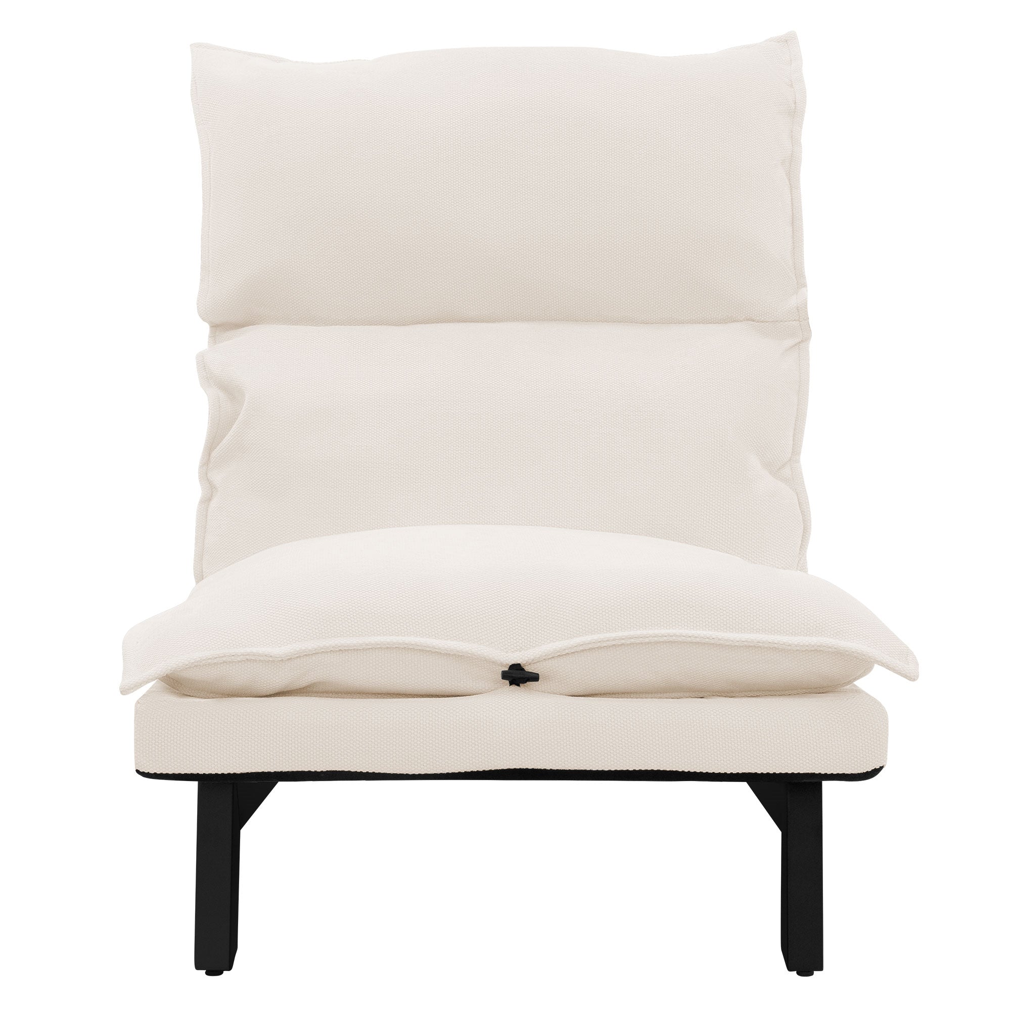 ECD Germany fauteuil de sol lin beige dossier réglable 73 cm