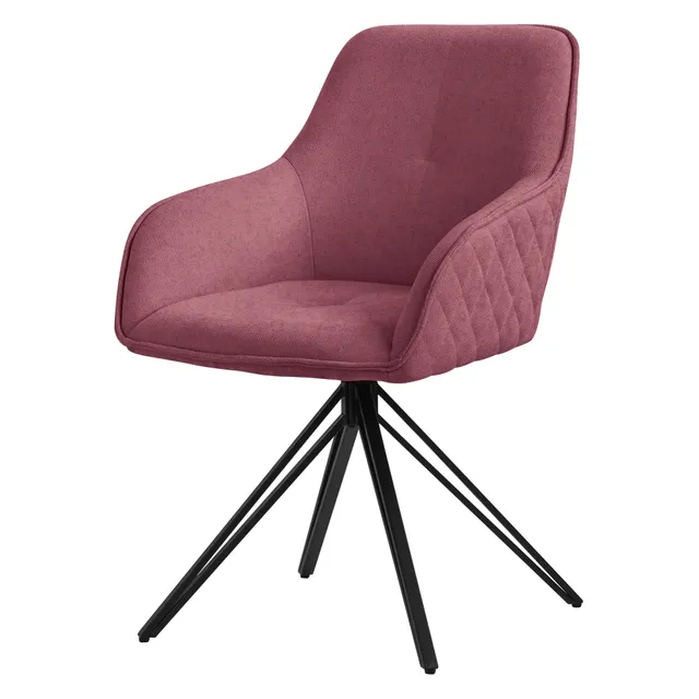 ECD Germany Möbel chaise salle à manger pivotante vieux rose lot de 2