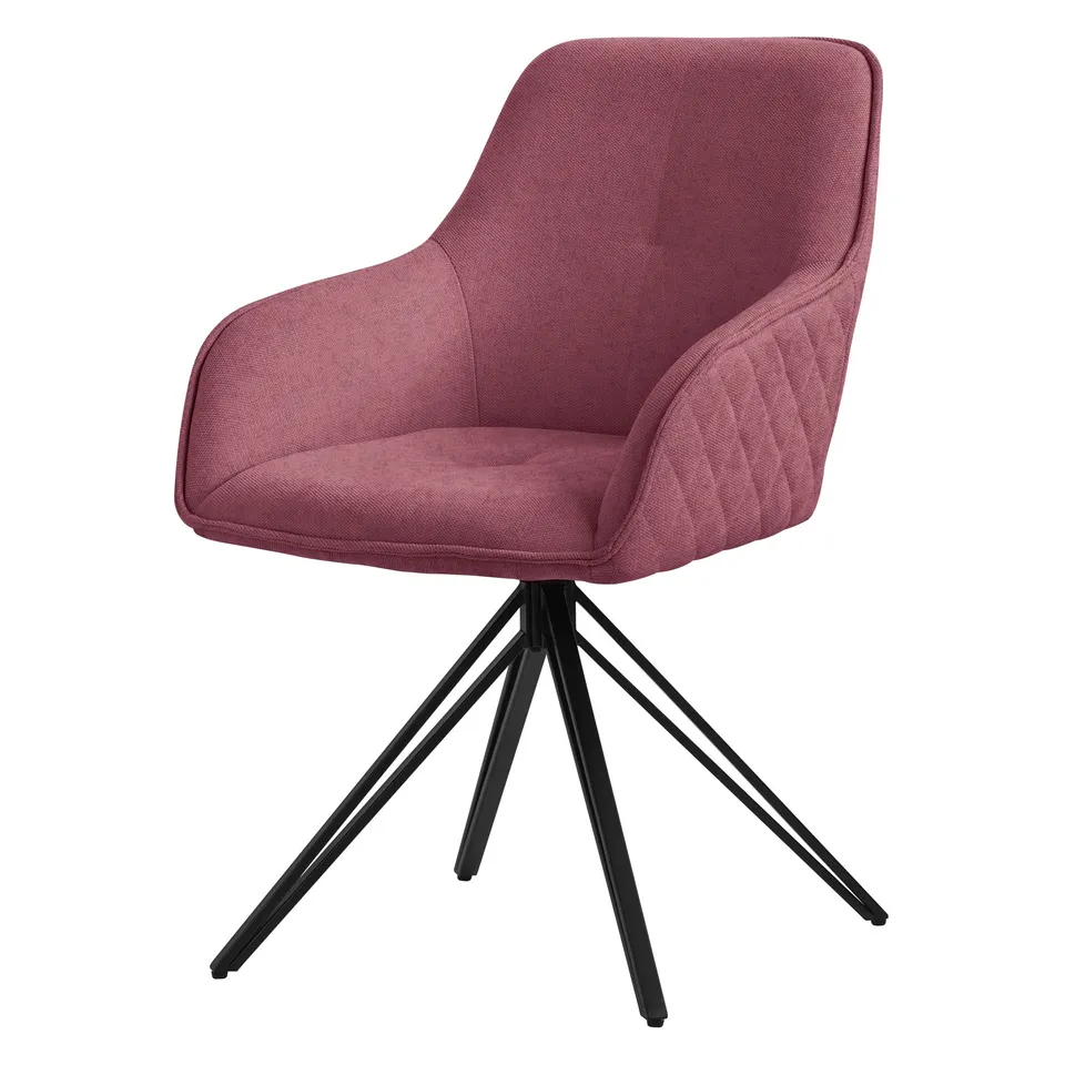 ECD Germany Möbel chaise salle à manger pivotante vieux rose lot de 2