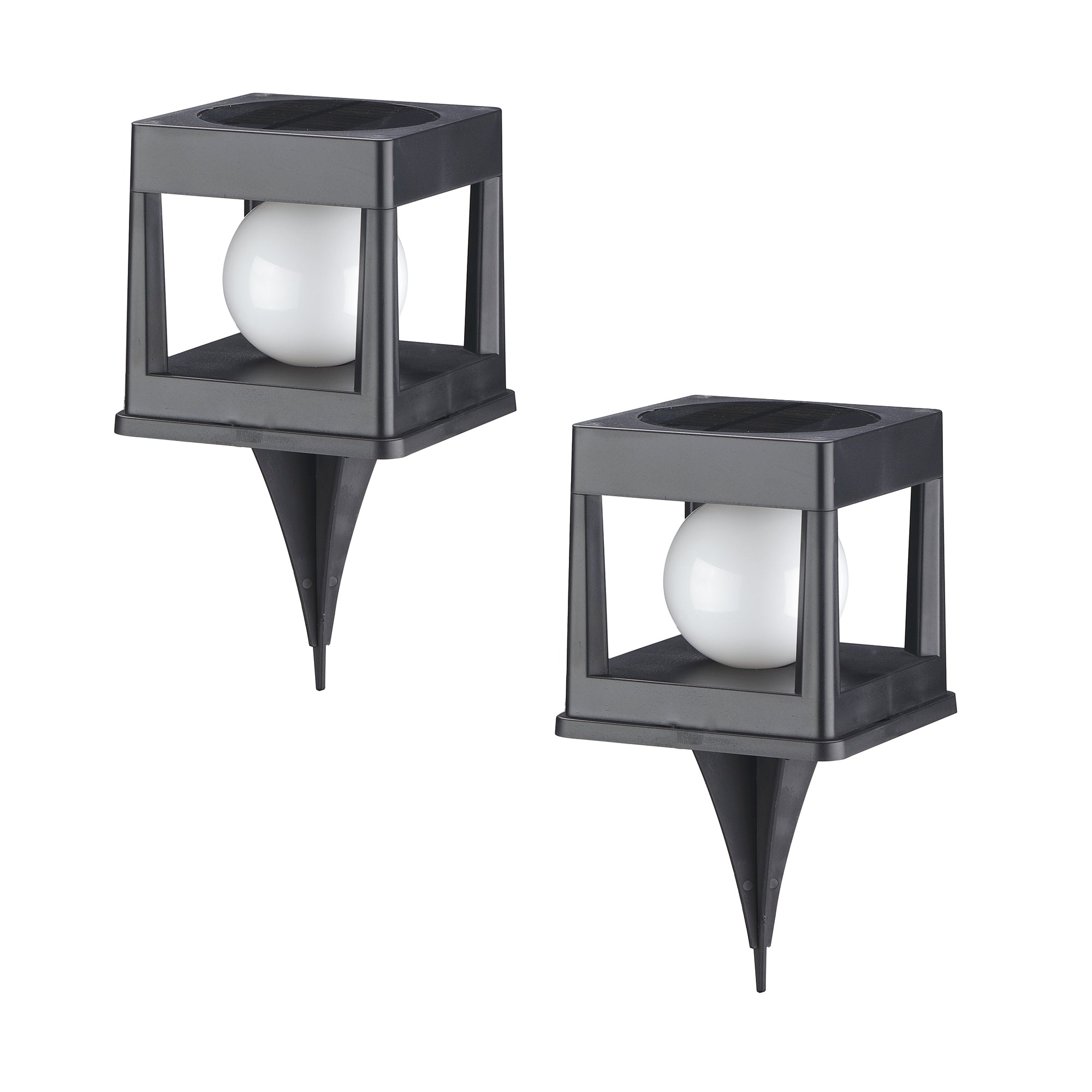 Red Deco Cubya balise solaire blanc chaud lot de 2 H21,5cm