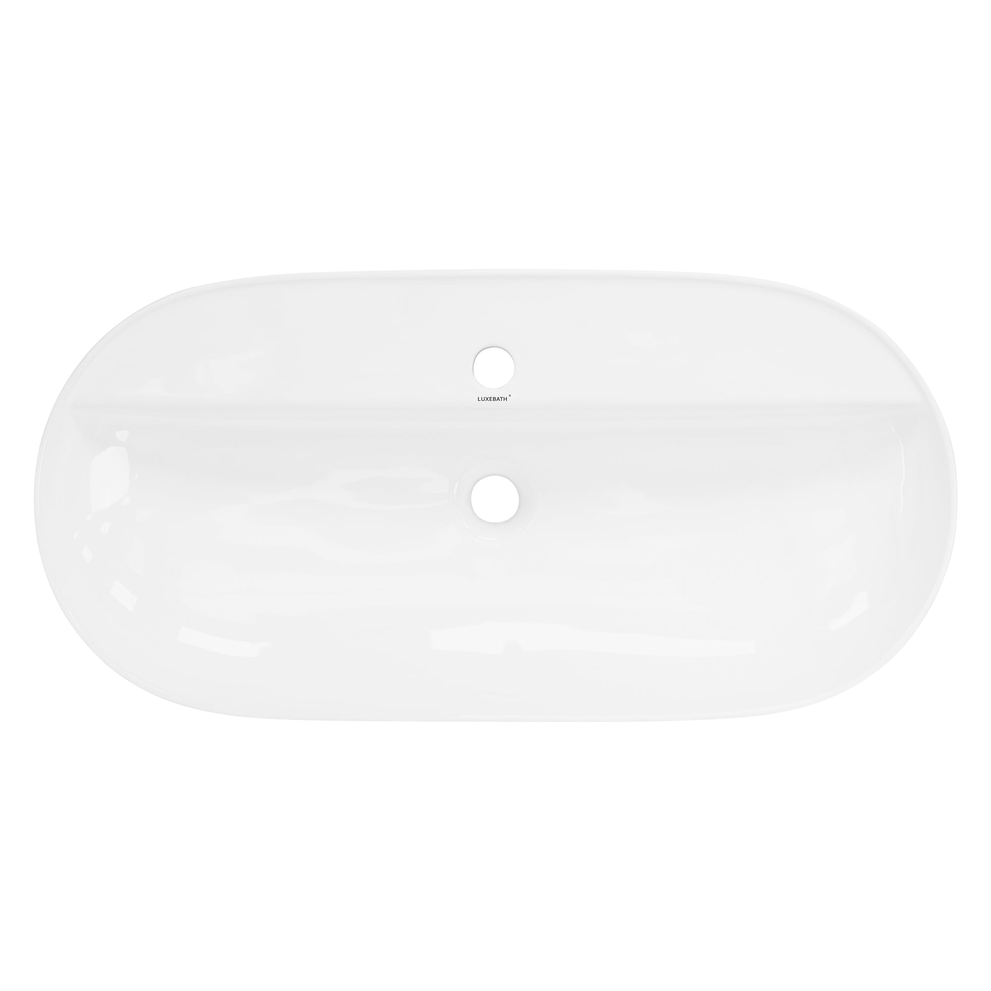 ECD Germany Sanitär LuxeBath vasque céramique blanc 80x40 cm avec bonde