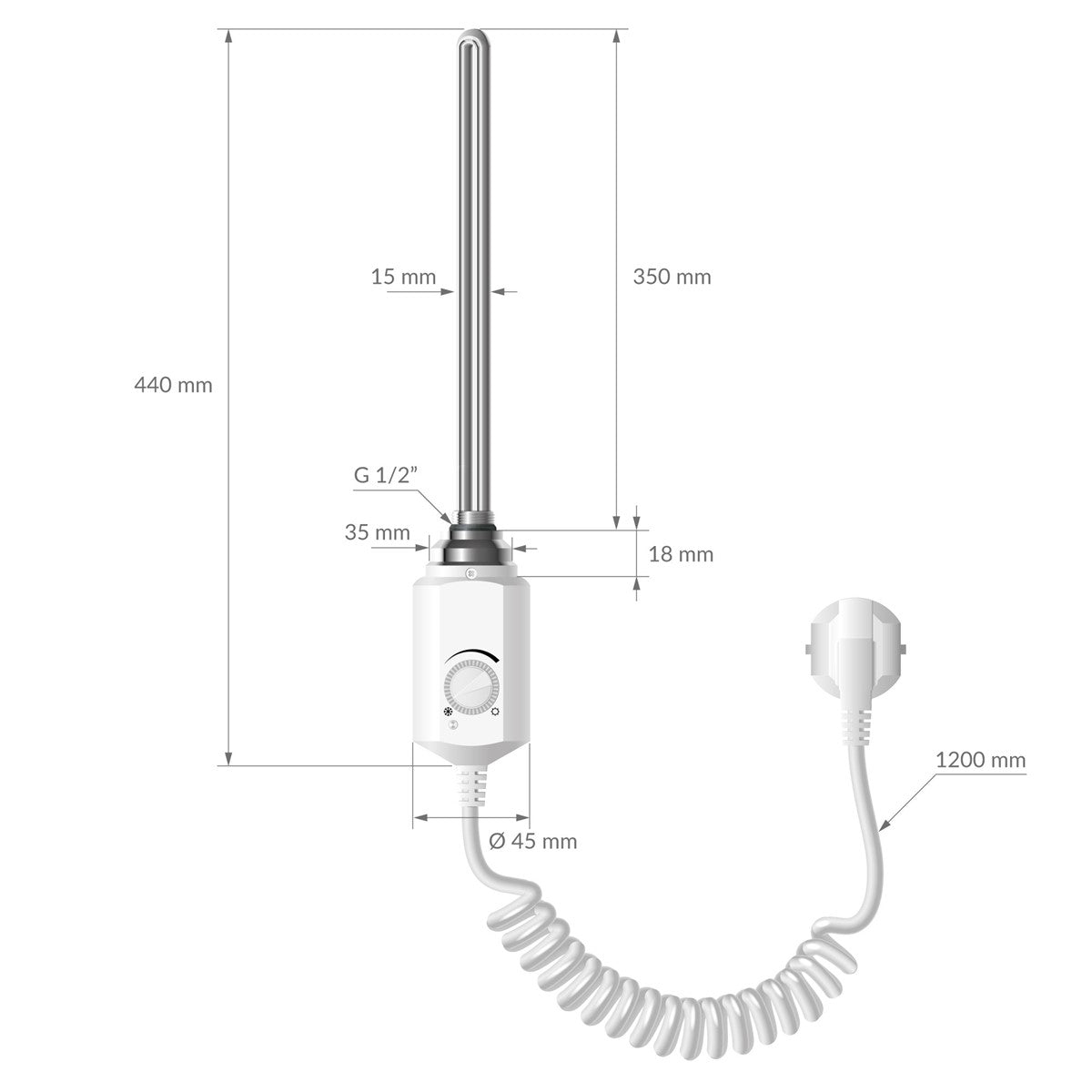 ECD Germany LuxeBath sèche-serviettes électrique 300x1800 blanc 900W