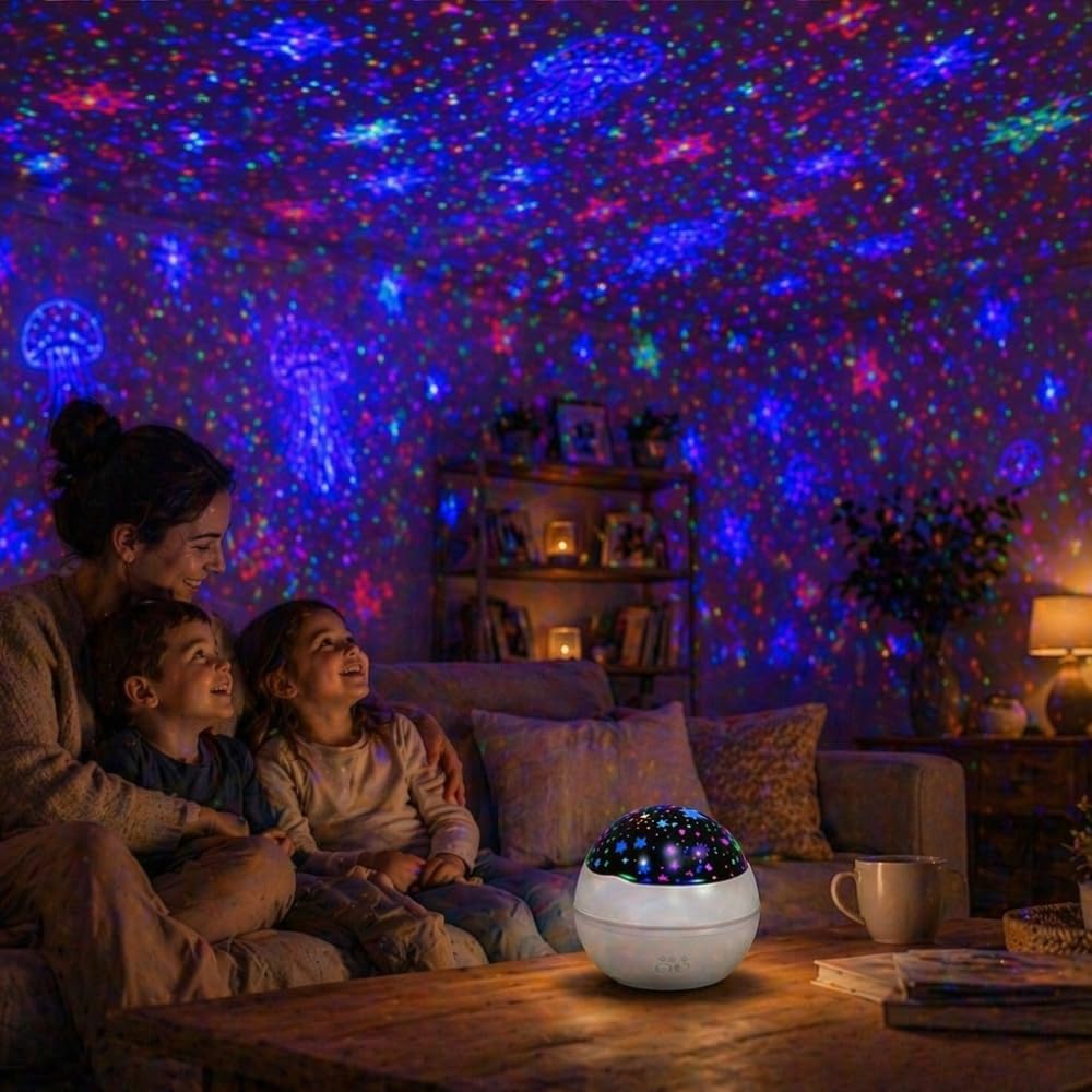 Shop-Story Veilleuse Projecteur Enfant Étoiles Océan 2 en 1