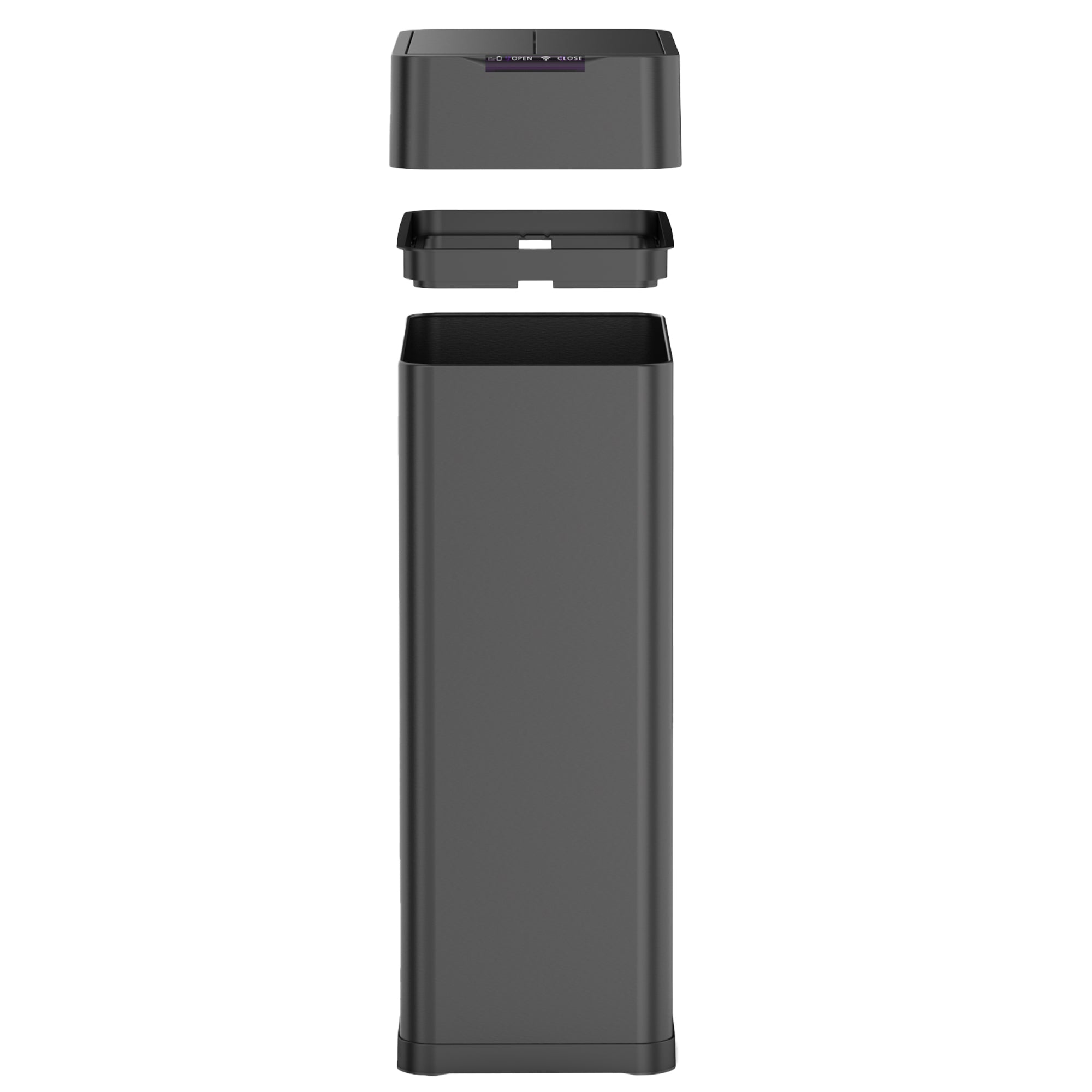 Red Deco Silverlake Black poubelle automatique 90L inox noir