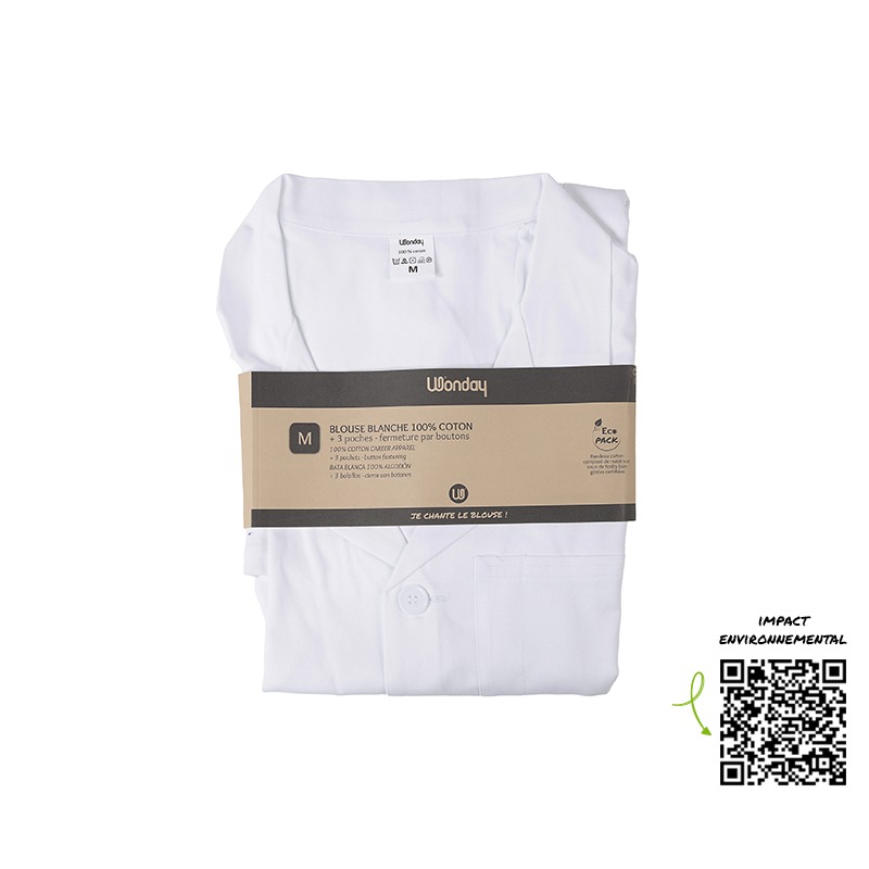 Safe Tool Blouse blanche 190 g/m² M boutons