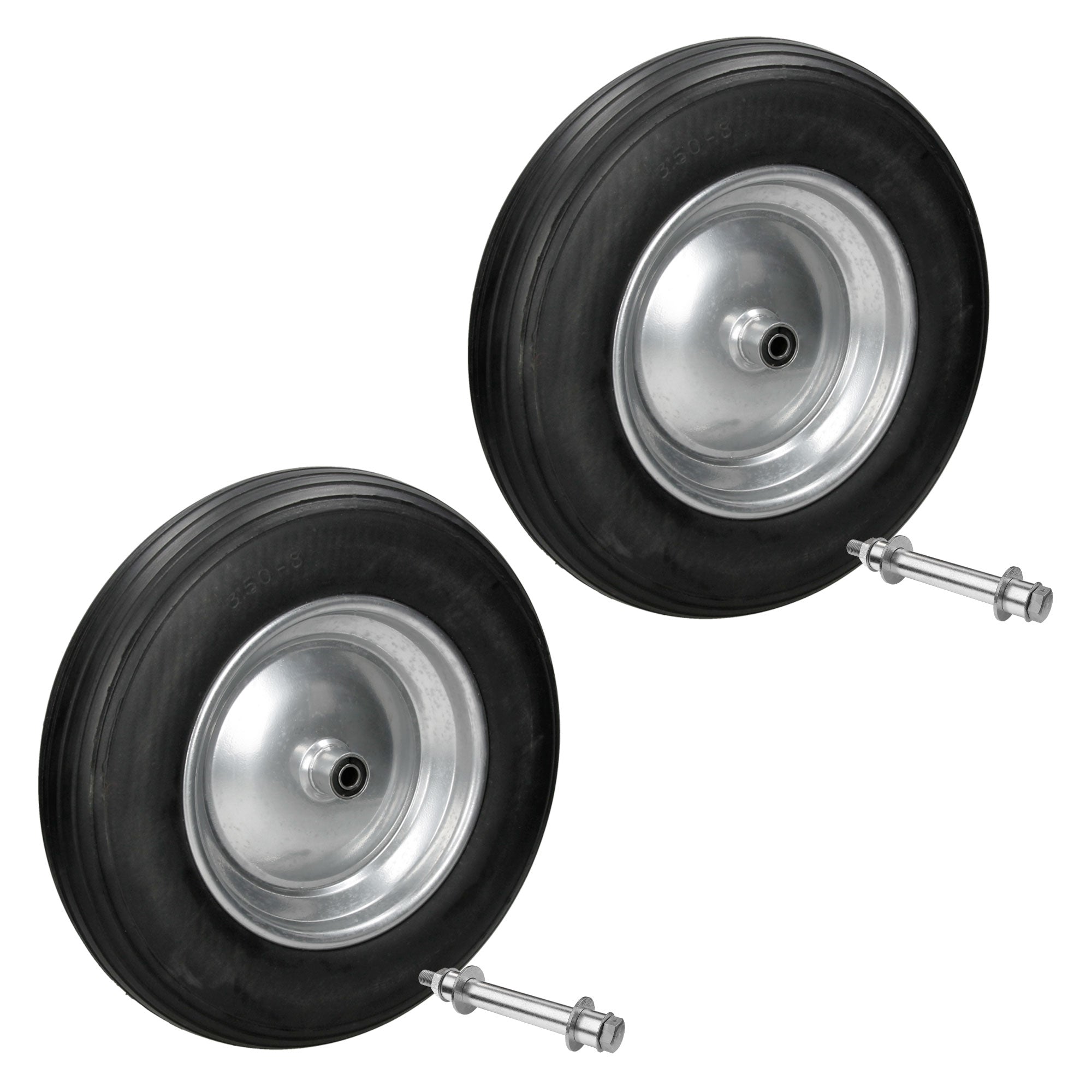 ECD Germany roue brouette PU 350x80 mm lot de 2 anti-crevaison