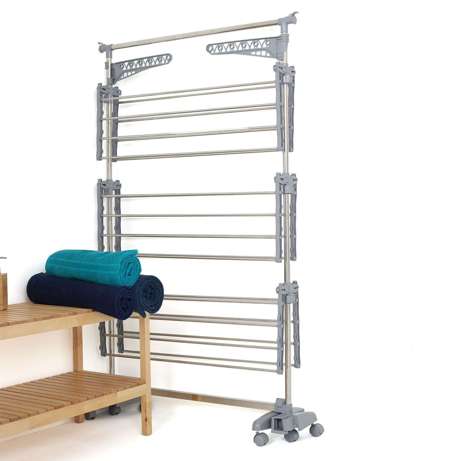 Red Deco 25M Extra séchoir linge 3 niveaux gris inox 25m