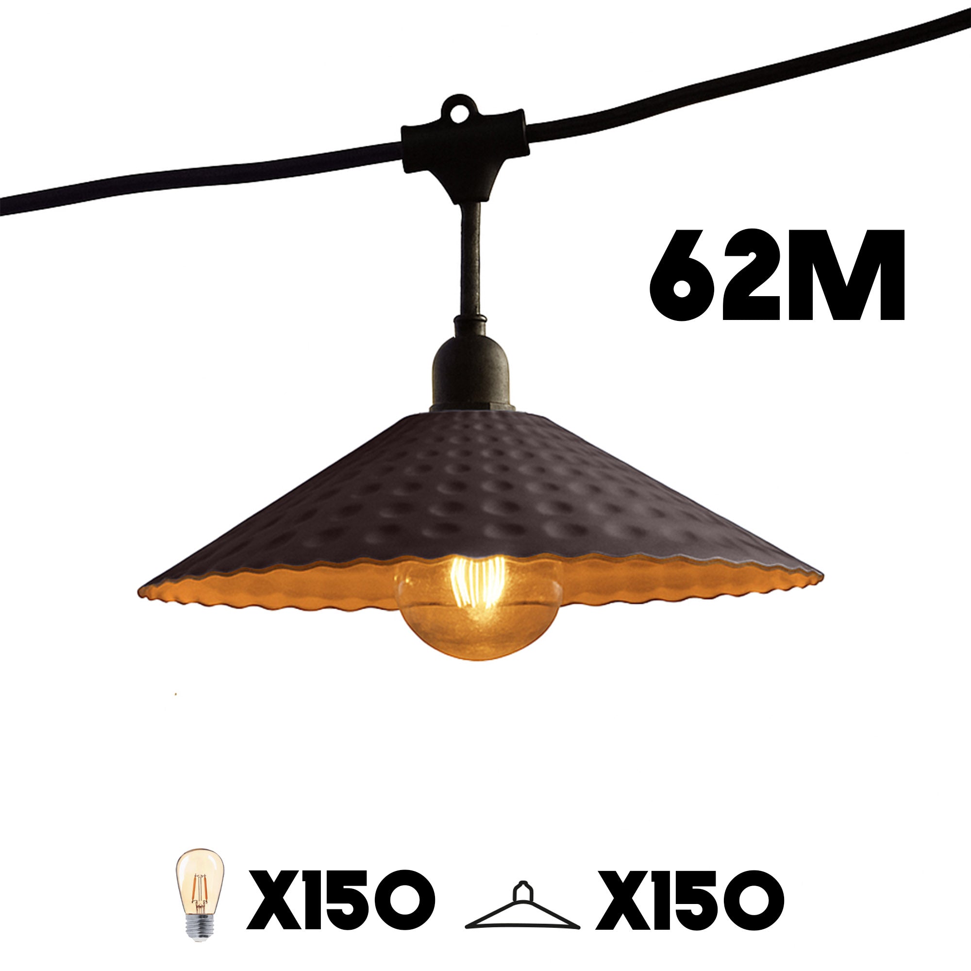 Red Deco Vinty Light guirlande 62m 150 LED métal