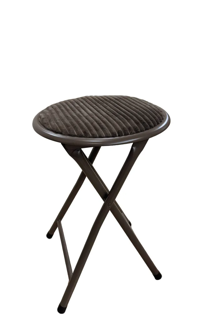 Stokomani Maison Tabouret pliable velours côtelé marron