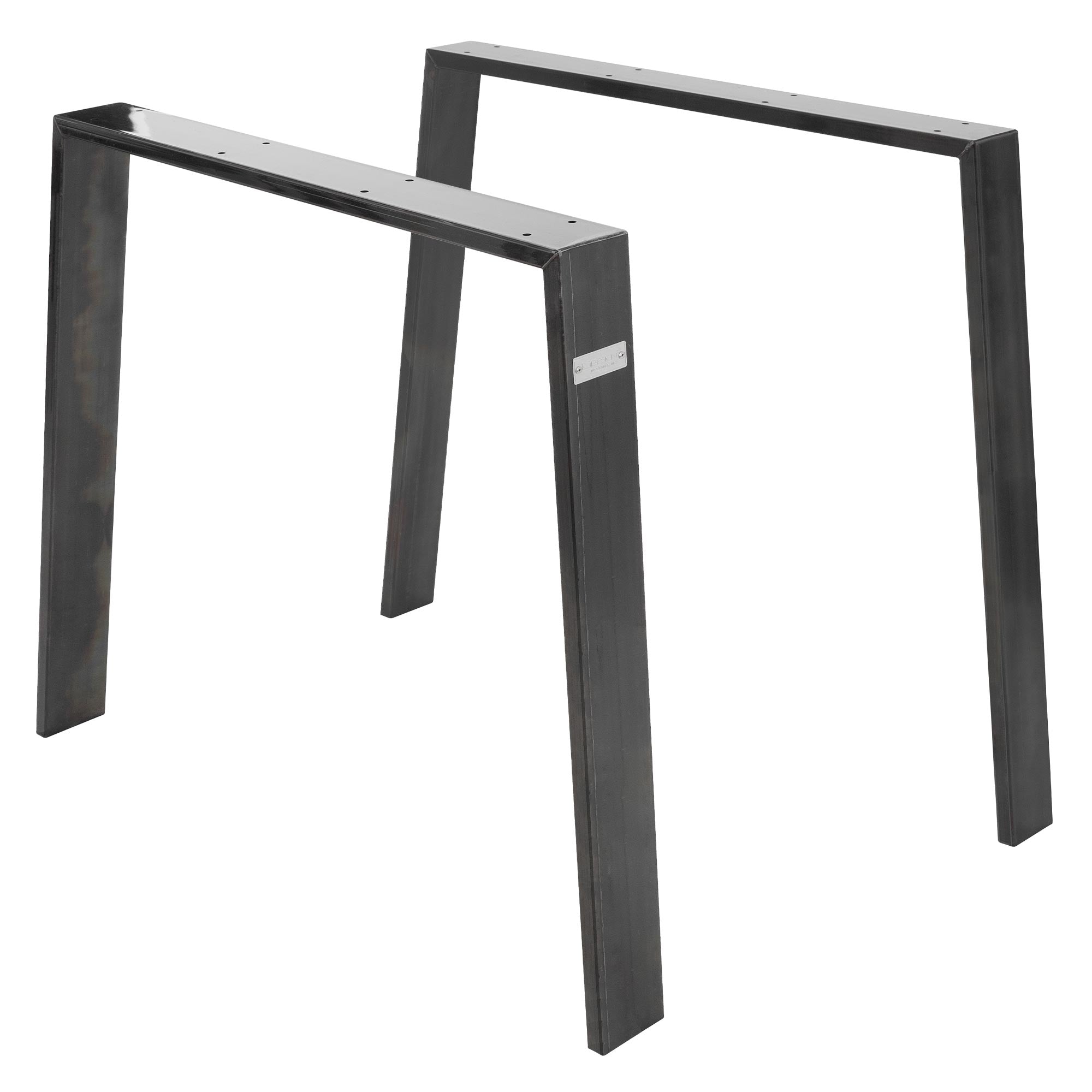 ML-Design pieds table trapèze acier noir 75x72 cm lot de 2