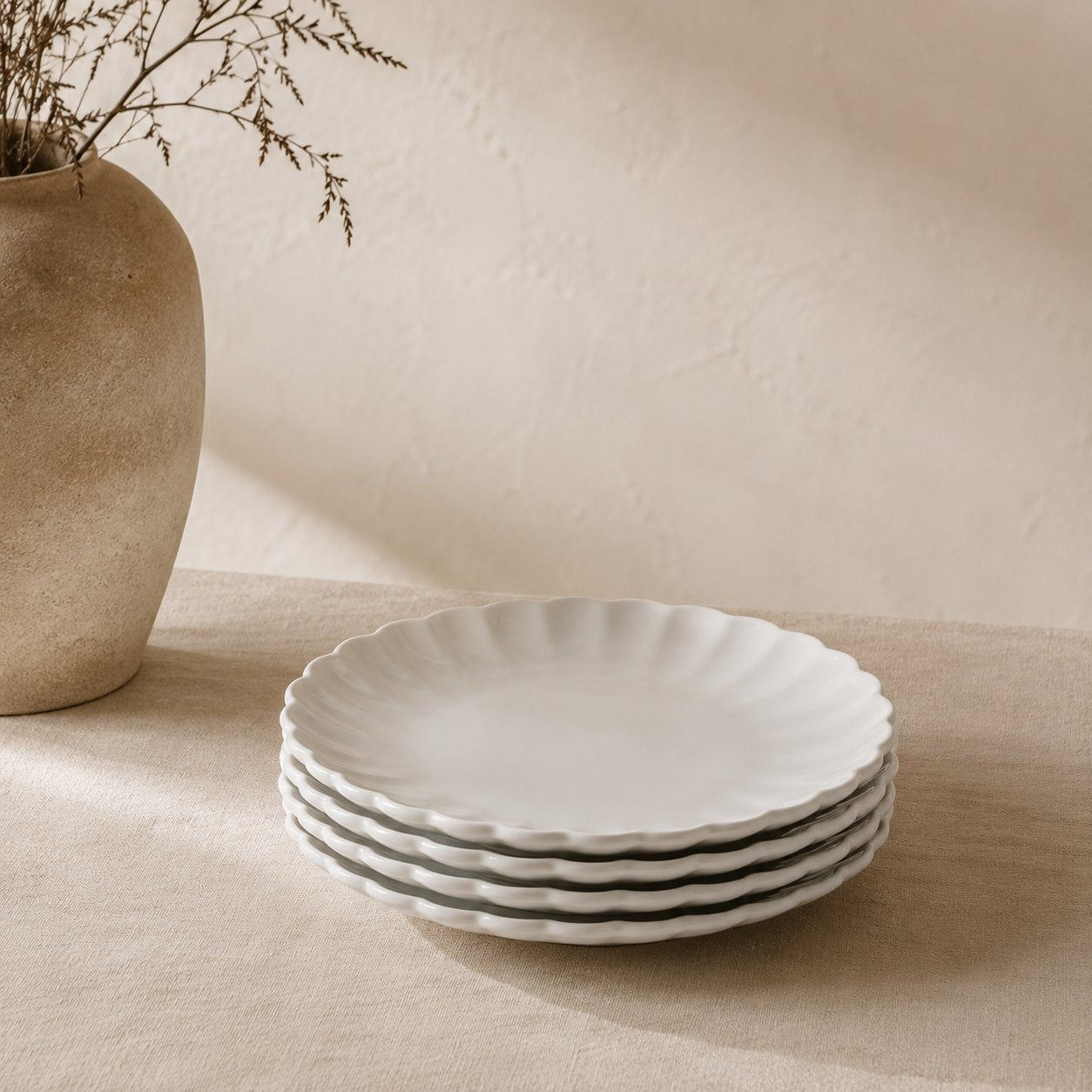 Stokomani Maison lot 4 assiettes dessert coquillage