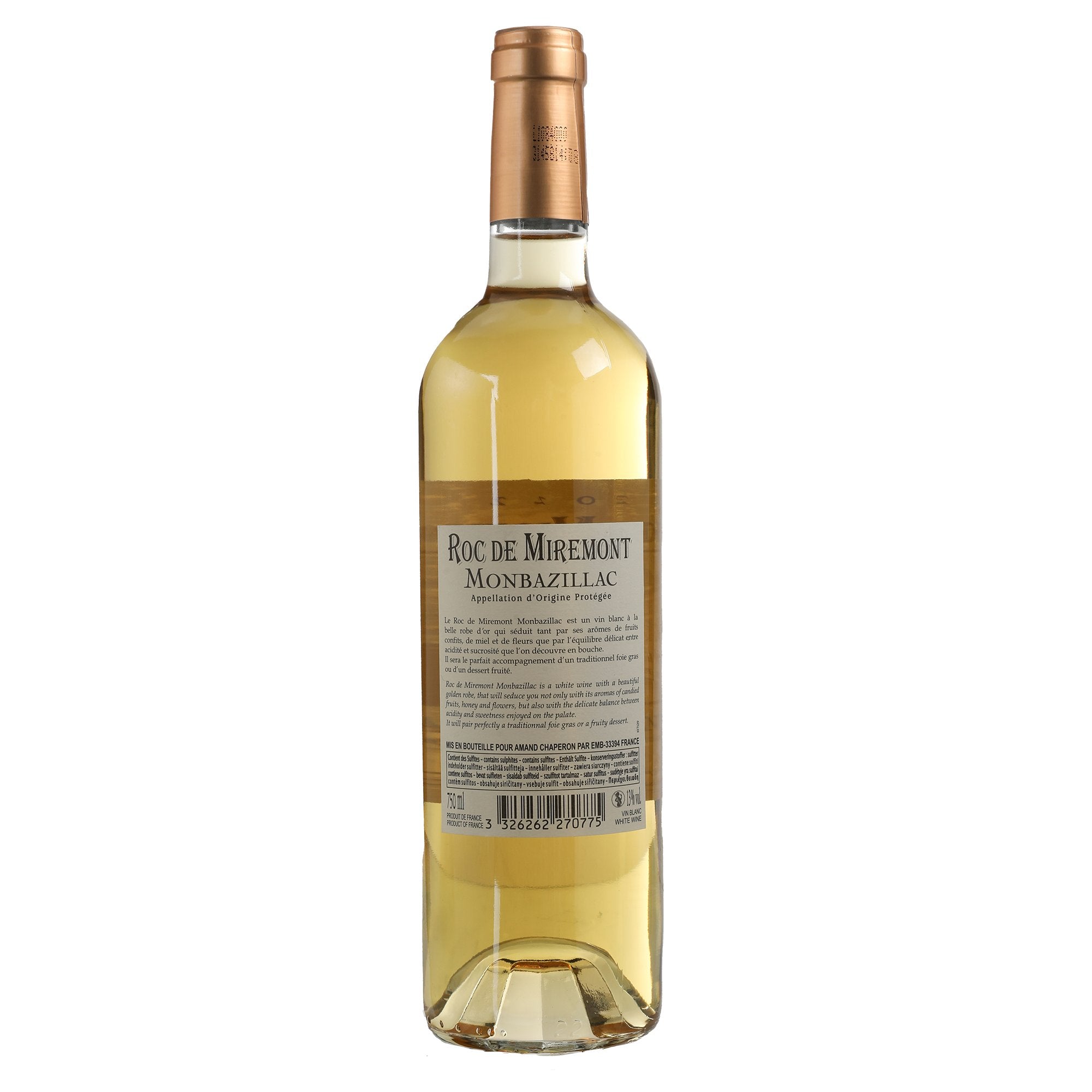 Roc de Miremont Monbazillac 2022 vin blanc 75 cl