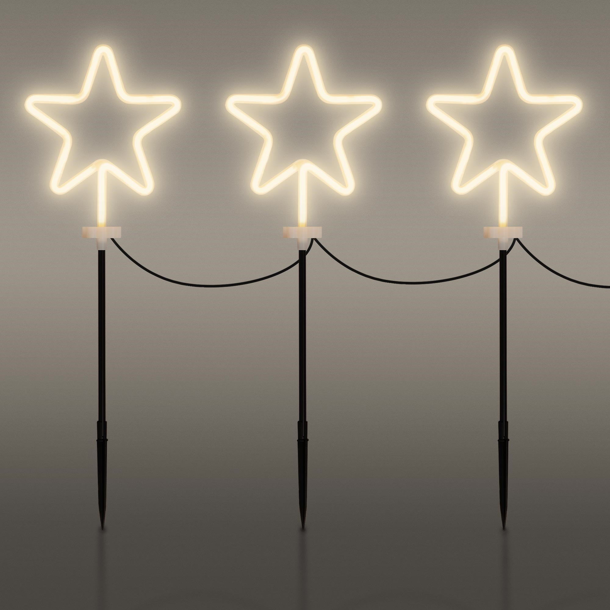 ECD Haus & Wohnen lot 3 étoiles LED piquet 58 cm IP44