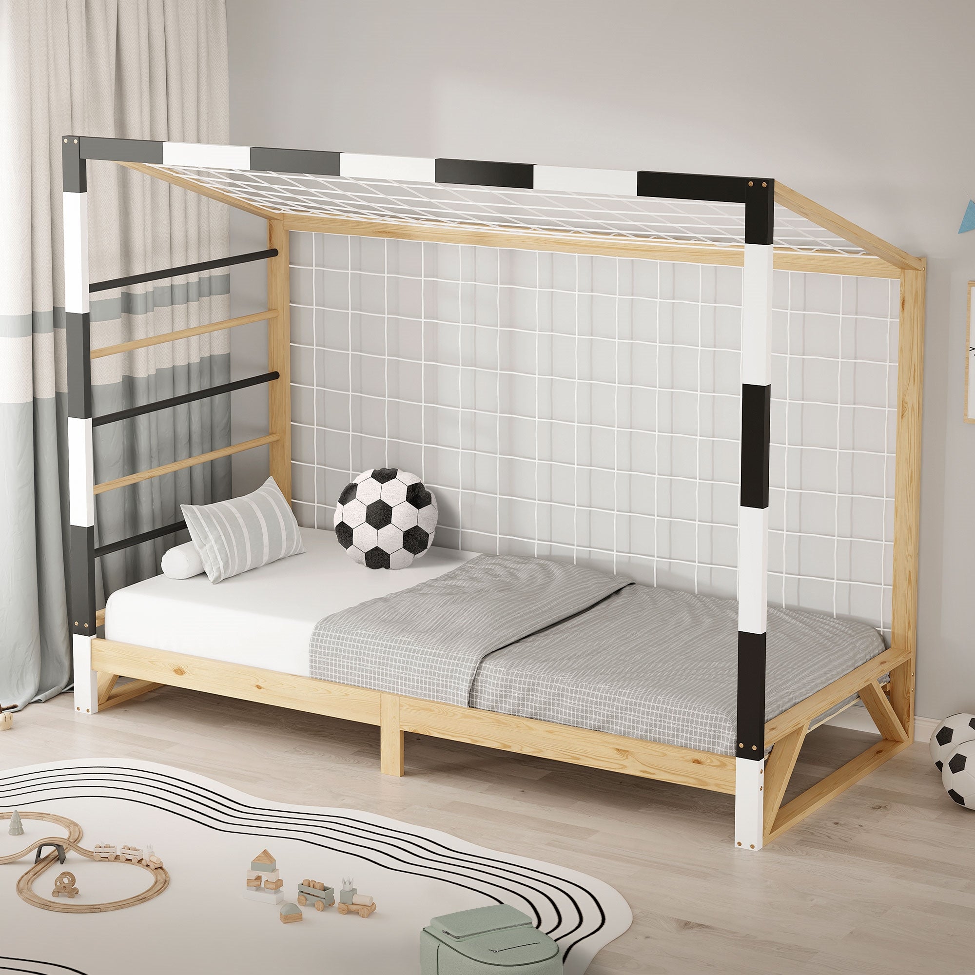 ECD Germany lit enfant but de foot pin 90x200 avec sommier