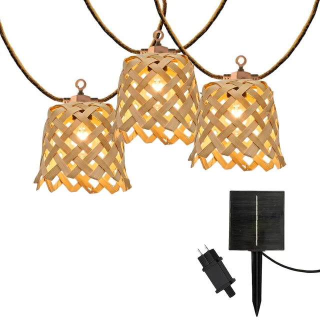Red Deco Noya Light guirlande solaire 8m bambou 10 LED