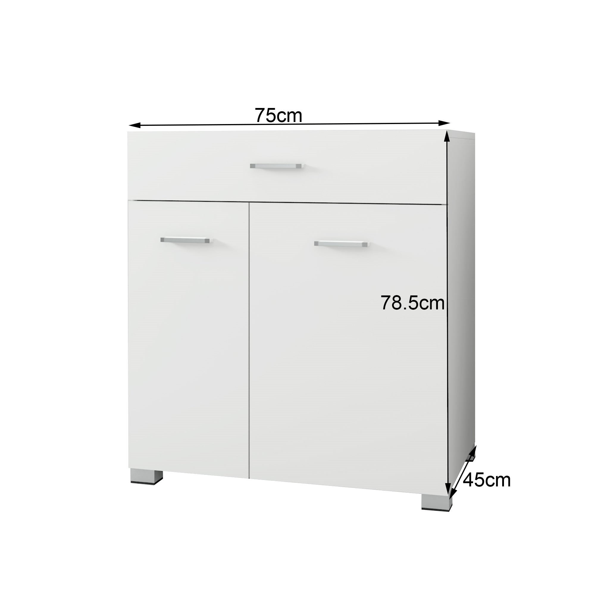 ML-Design meuble linge blanc MDF 75x78,5x45 cm avec tiroir