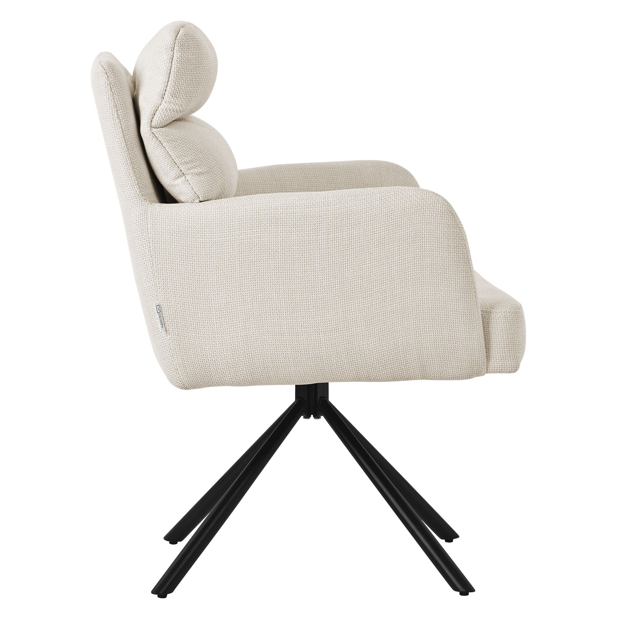 ECD Germany Möbel Chaise salle à manger tissu anthracite lot 1 pivotante