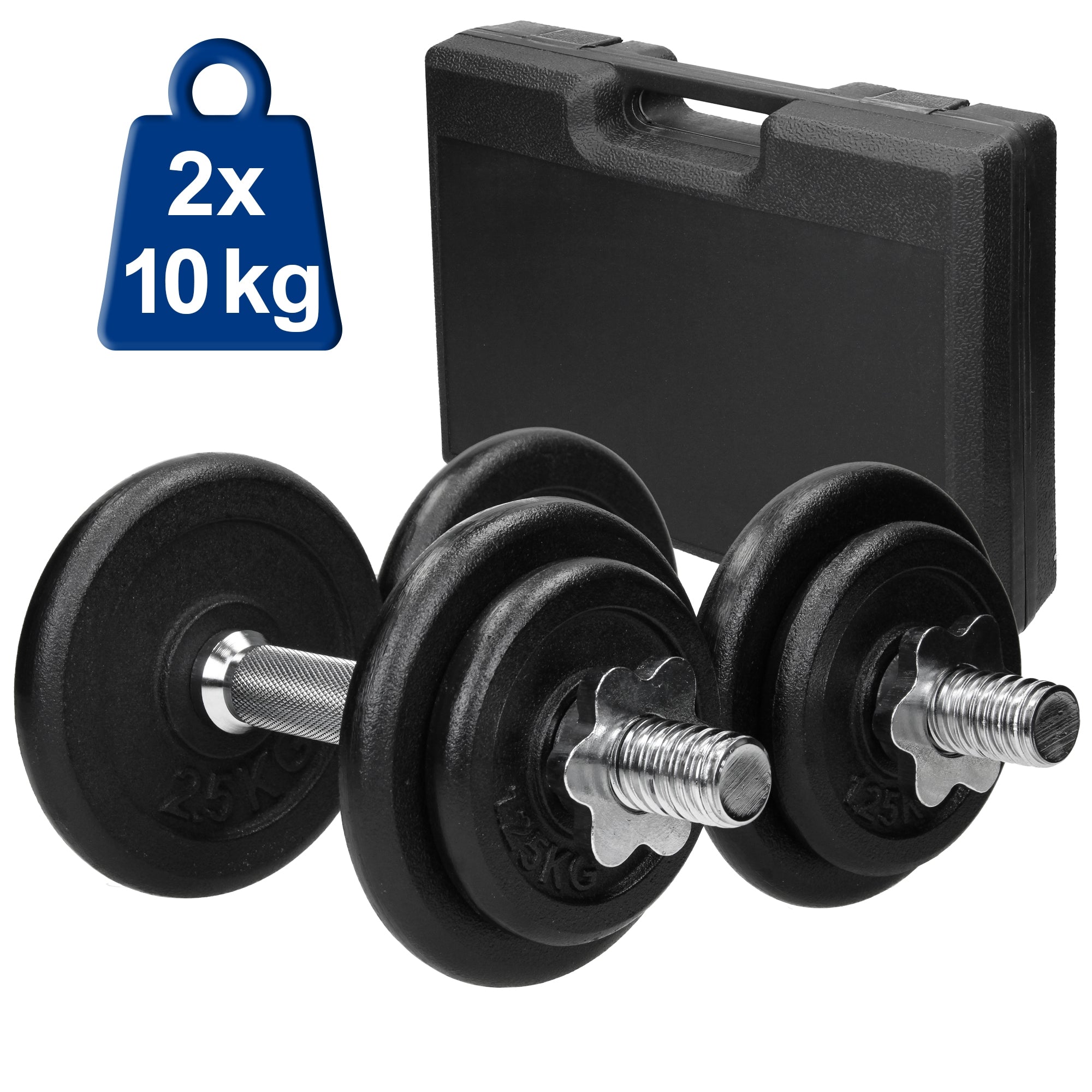 ECD Germany Sport & Freizeit haltère fonte 20 kg lot de 2