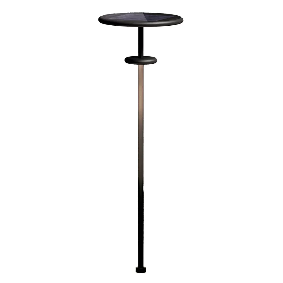 Red Deco Planet B balise solaire alu noire 1,6 m blanc chaud
