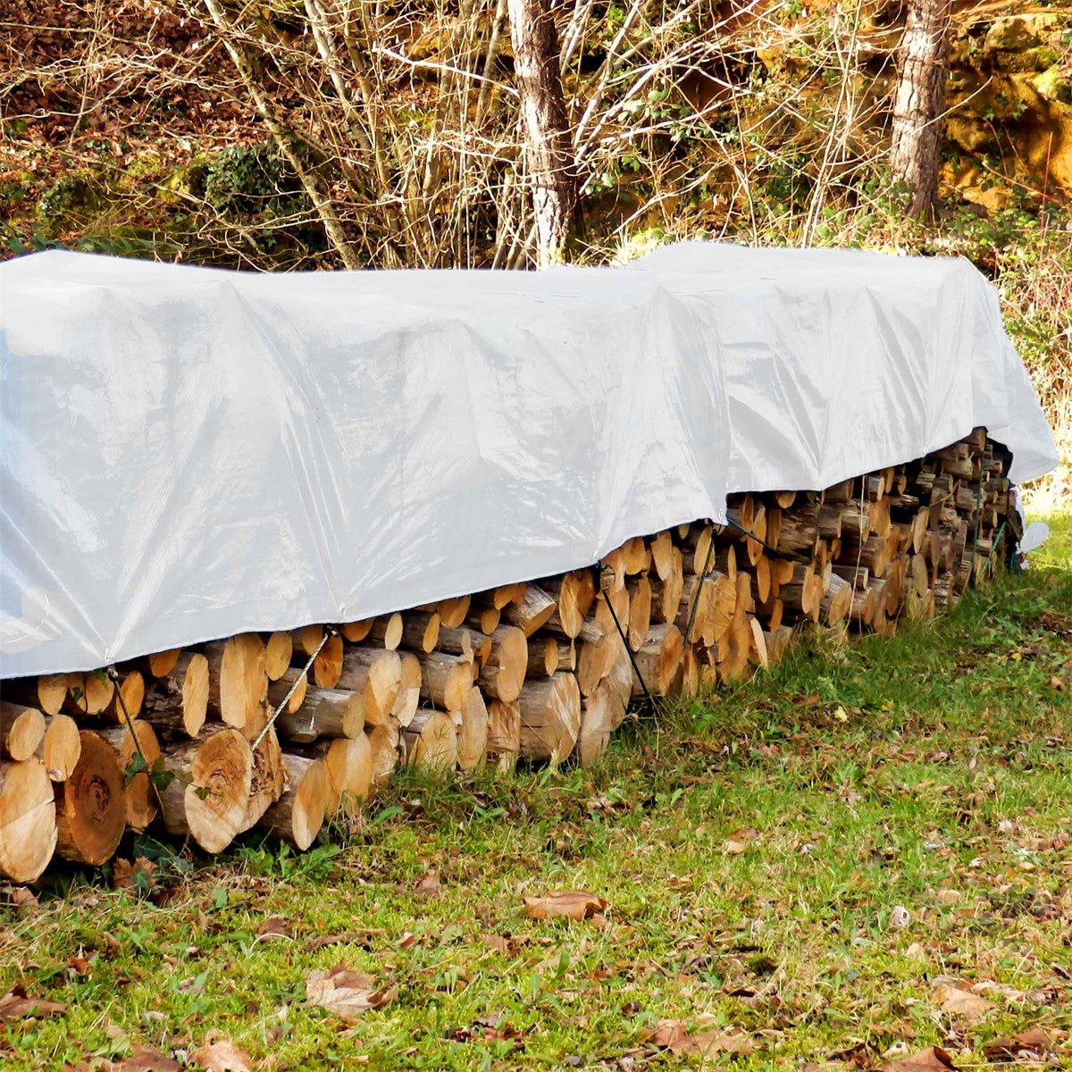 ECD Germany Garten bâche blanche 1,5x6 m 260g PE à œillets