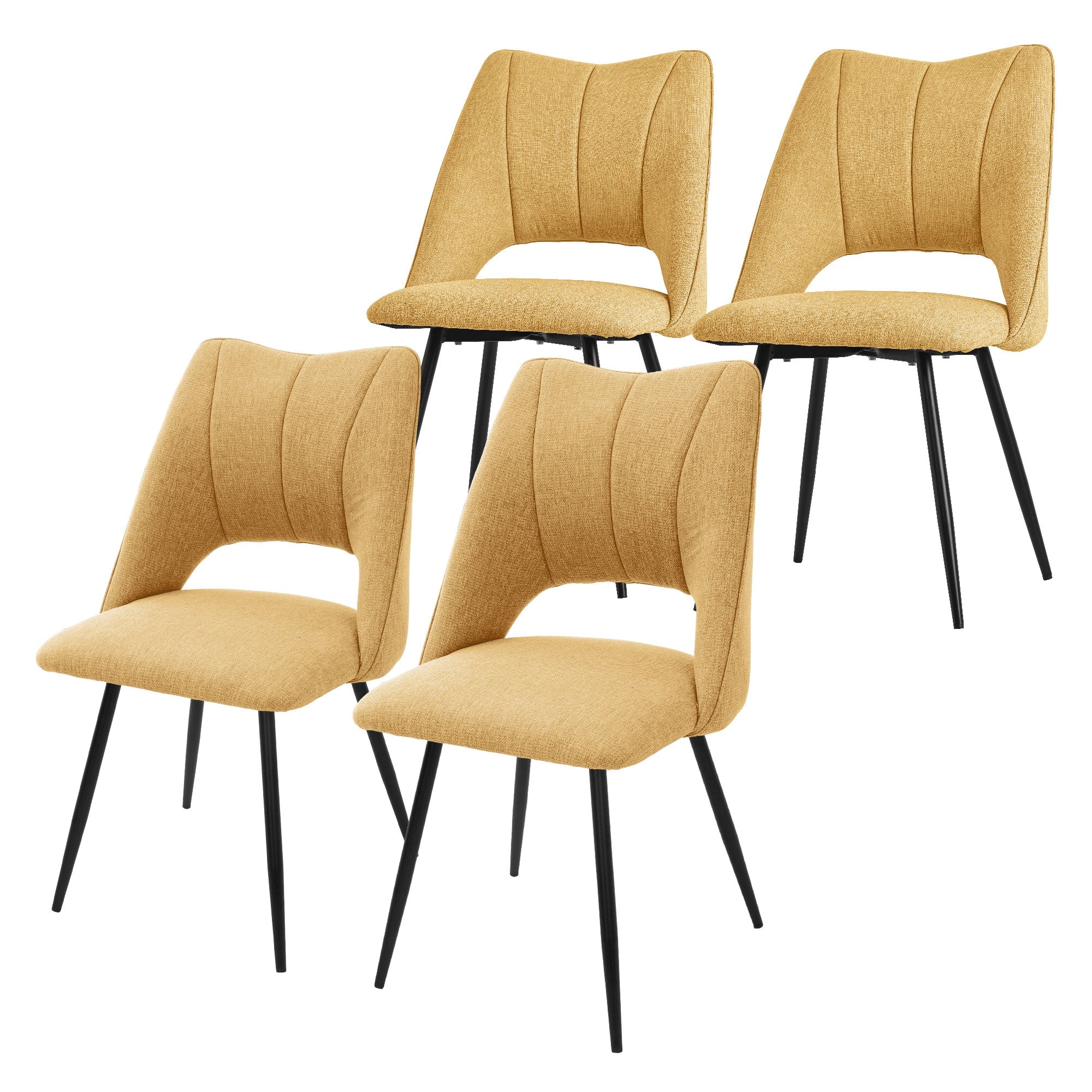 ML-Design chaise salle à manger jaune moutarde lot de 4