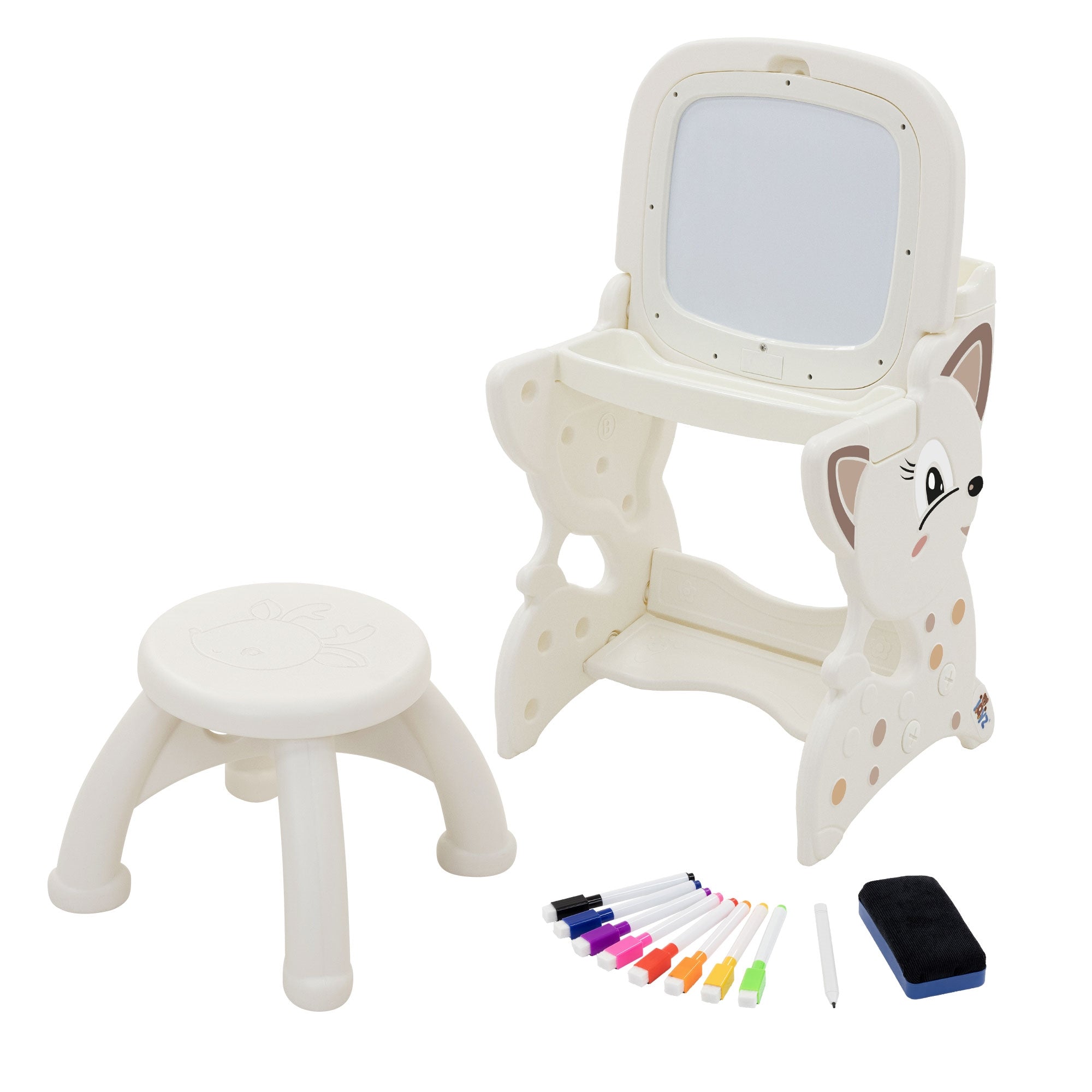 ECD Germany Kinder Joyz Table de jeux enfant 3 en 1 avec tabouret